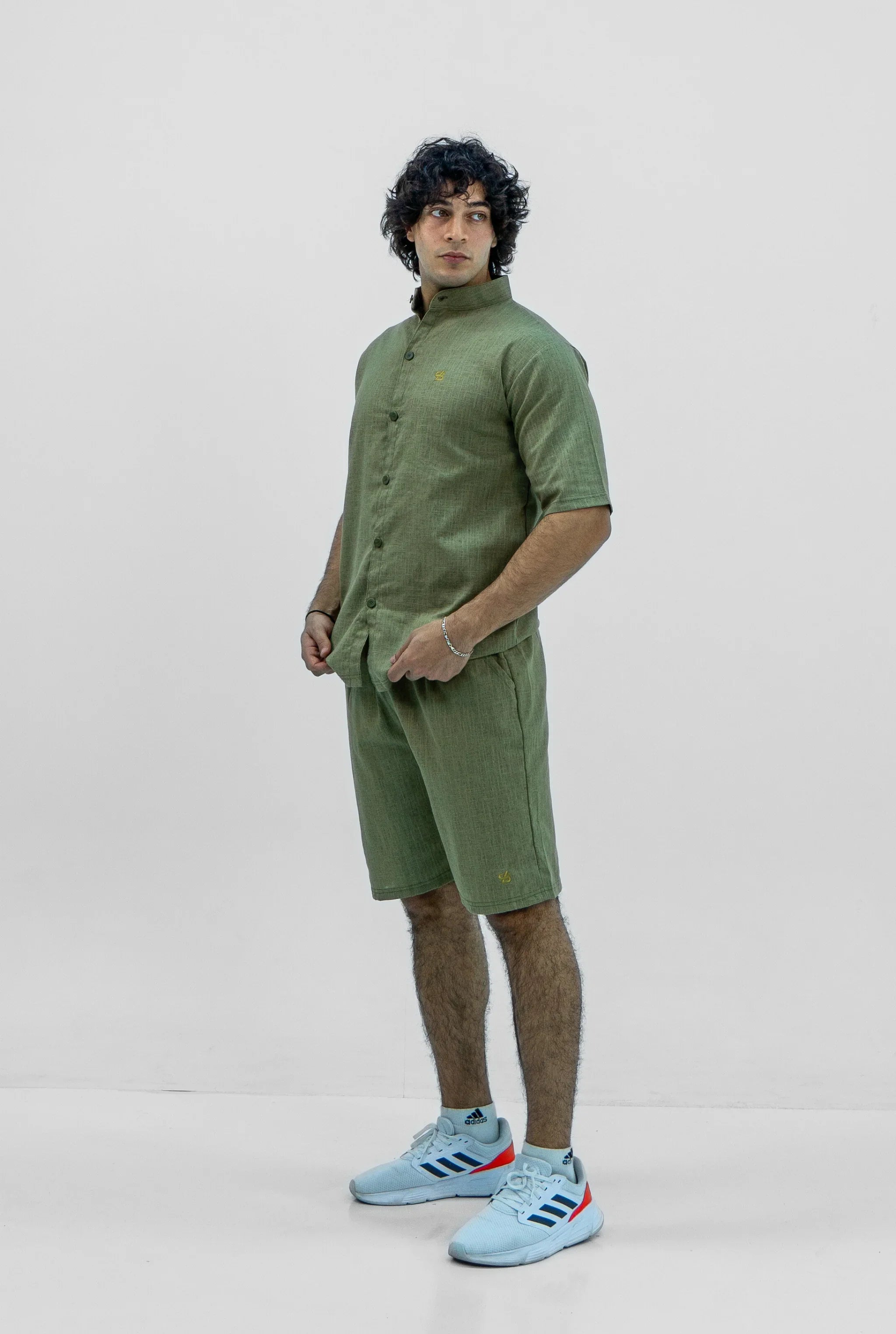 Men S25 Linen Shirt & Shorts Set