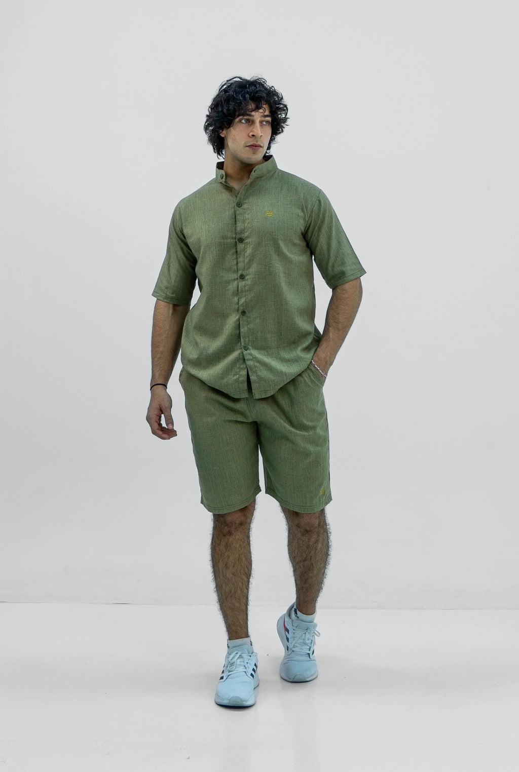 Men S25 Linen Shirt & Shorts Set