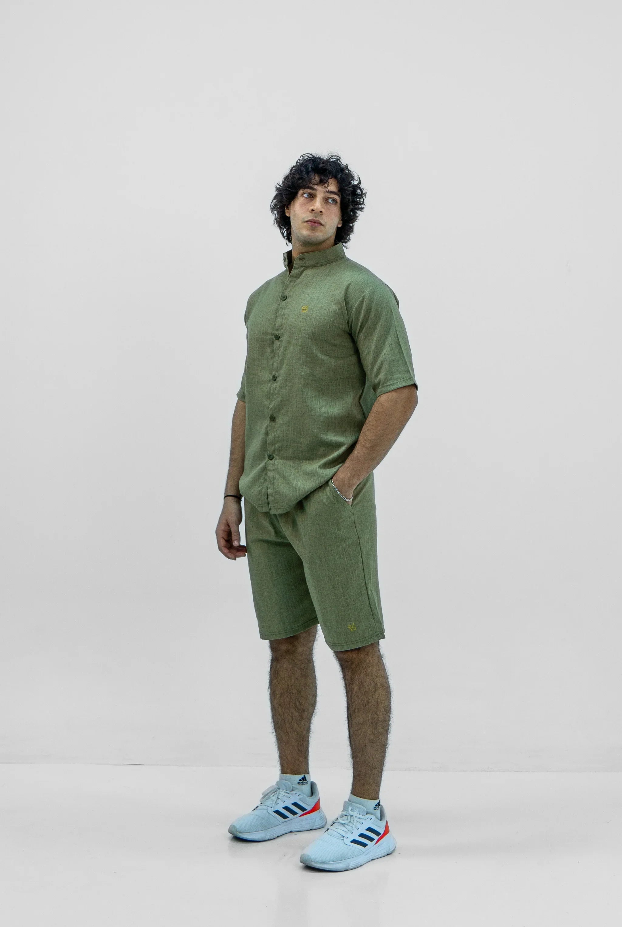 Men S25 Linen Shirt & Shorts Set