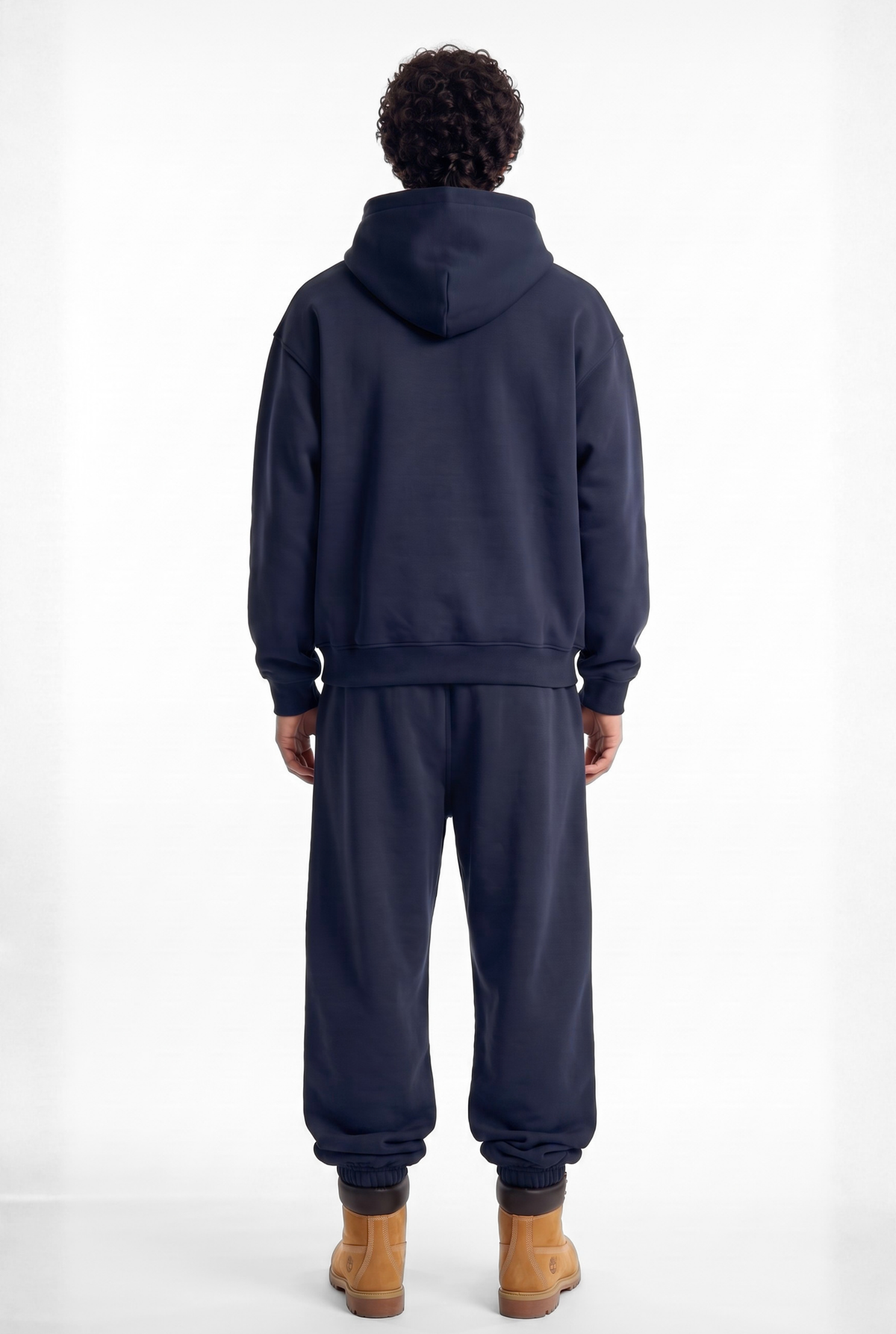 Basics Unisex Dark Navy Tracksuit Oversize Hoodie & Closed Bottom Sweatpants