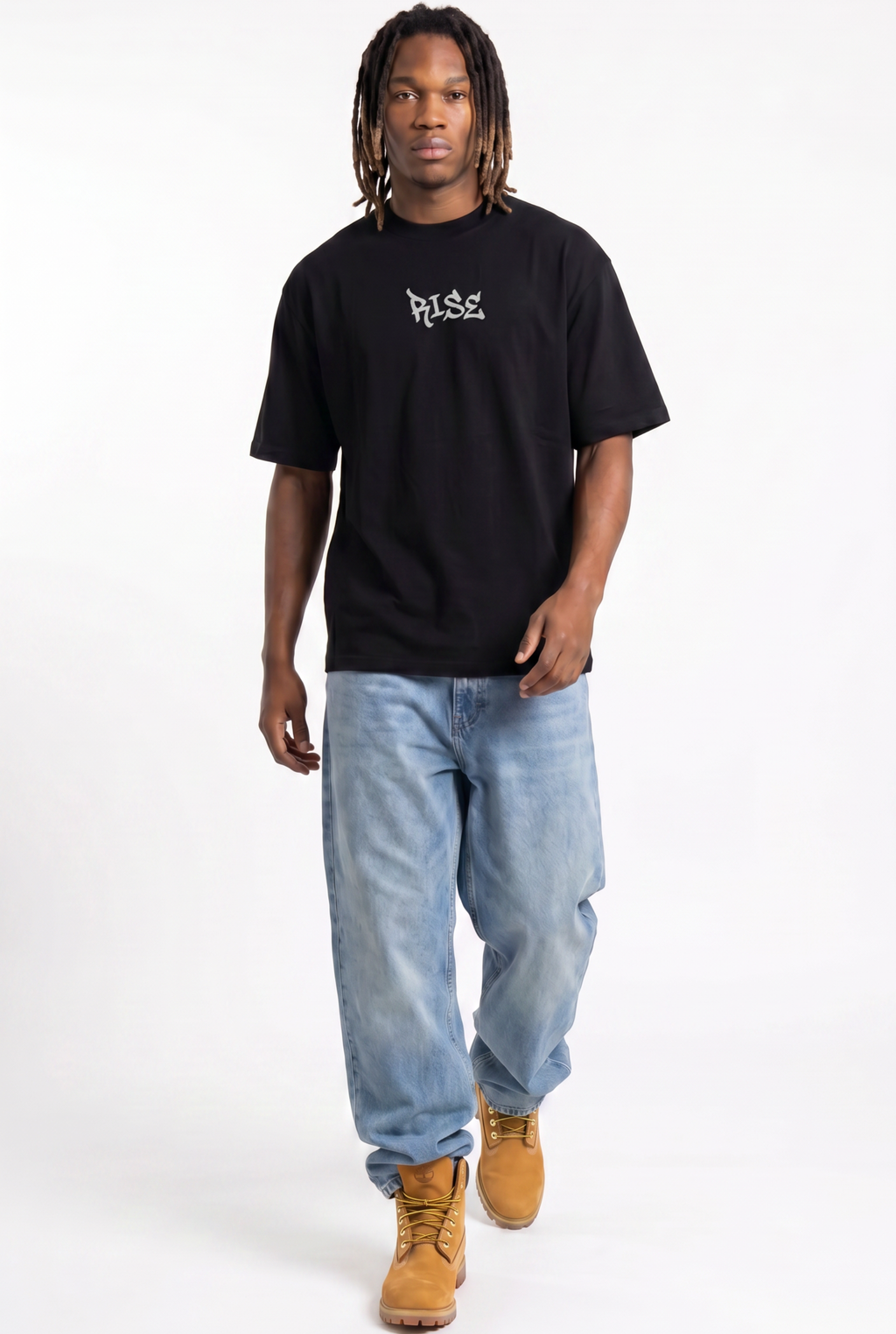 Rise Black Unisex Oversize T-Shirt