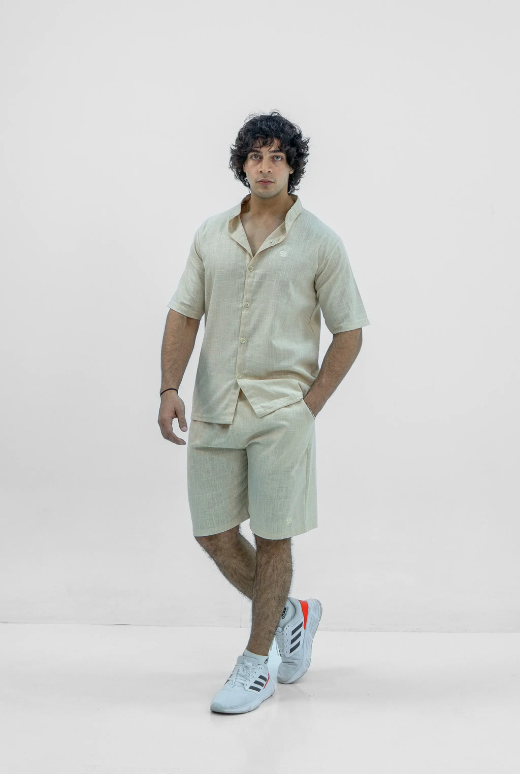 Men S25 Linen Shirt & Shorts Set