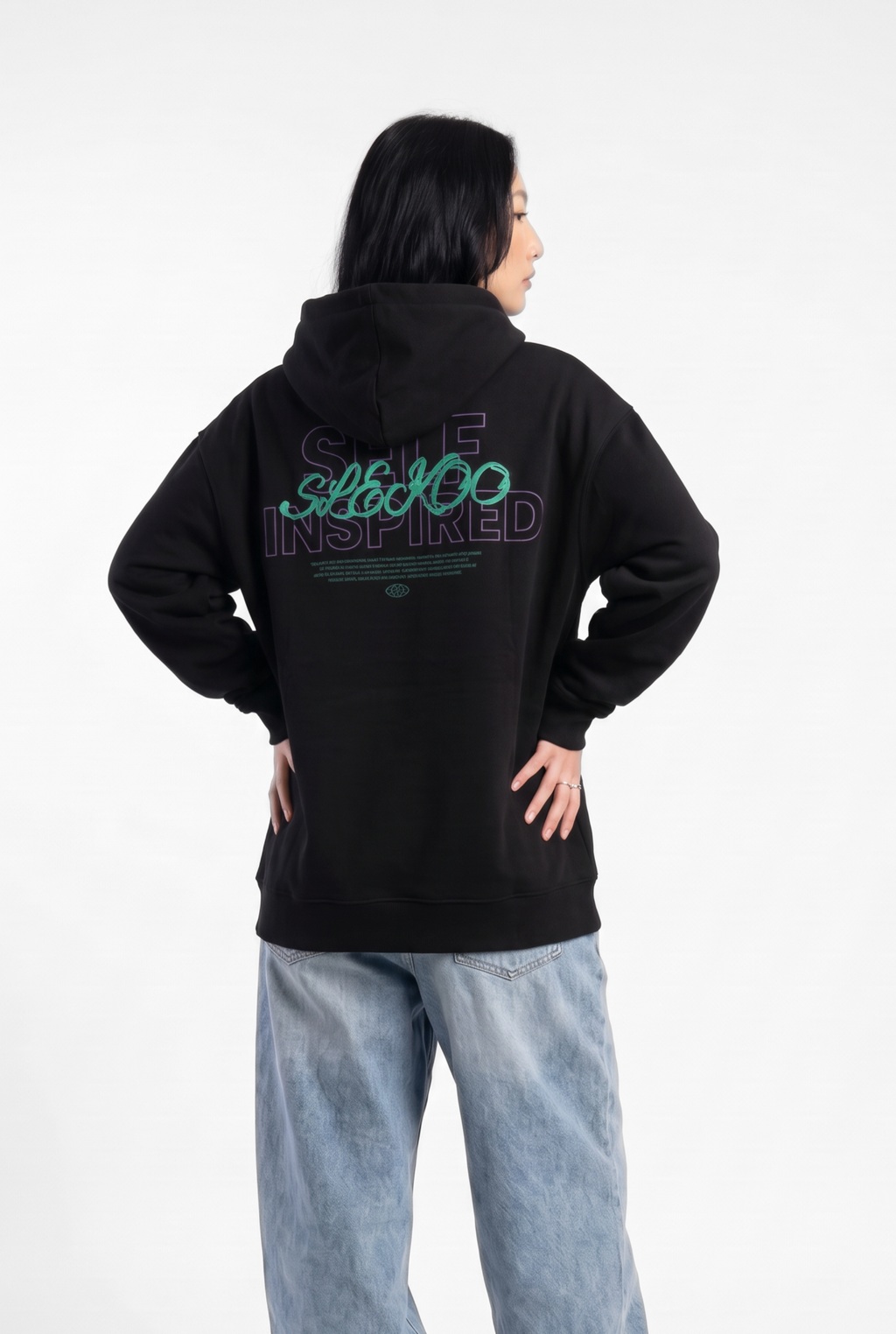 Self Inspired Black Unisex Oversize Hoodie