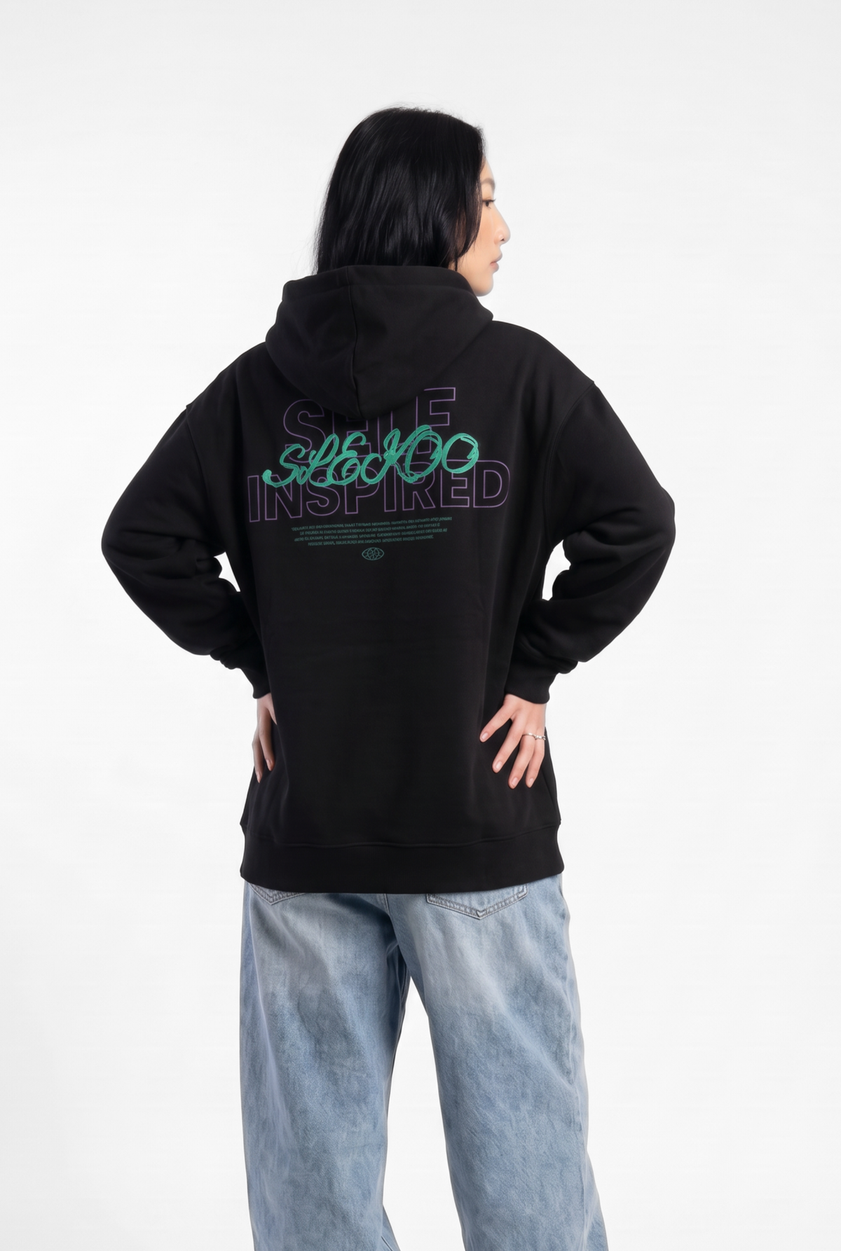 Self Inspired Black Unisex Oversize Hoodie
