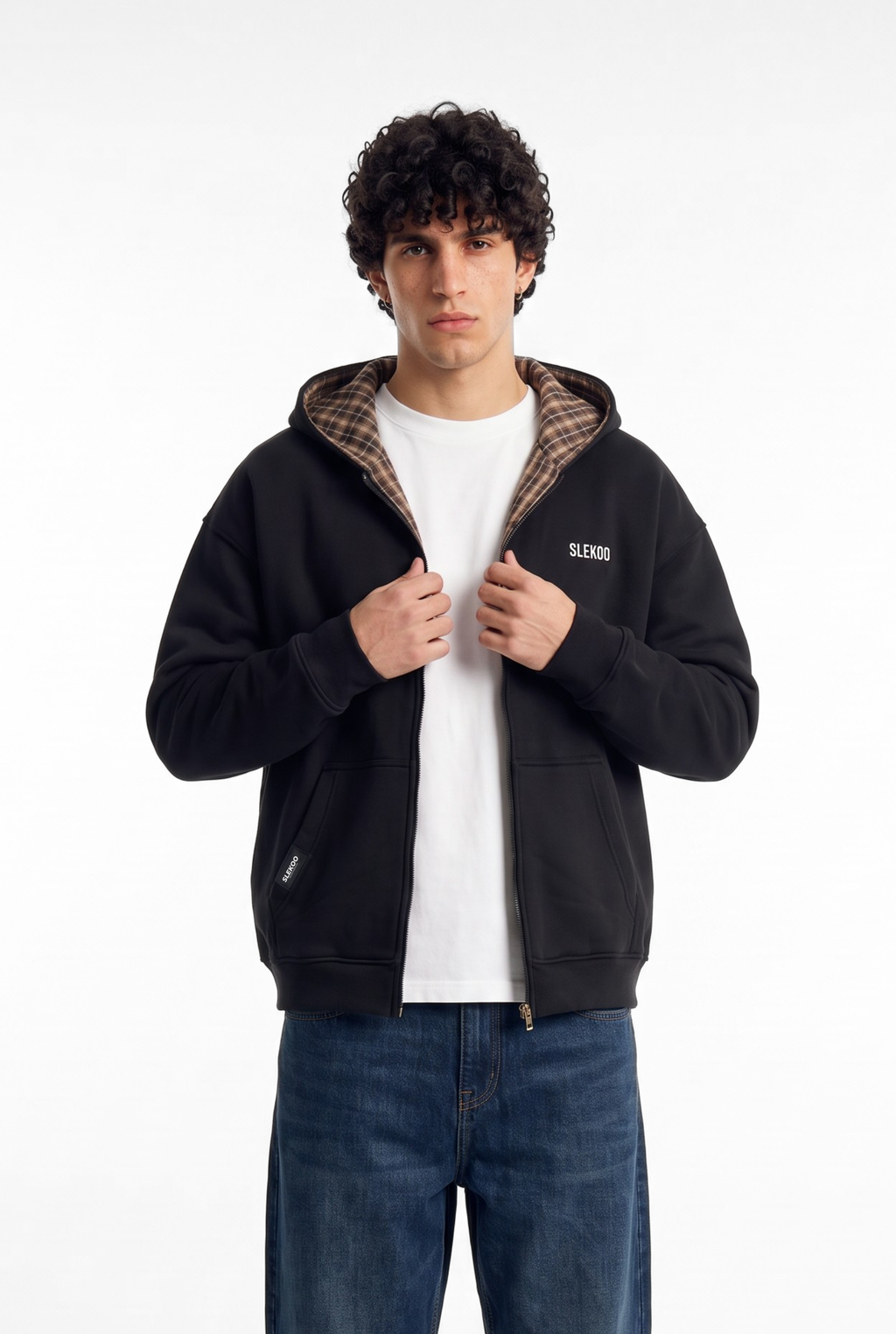 Unisex Reversible Oversize Zipper Hoodie Black Edition