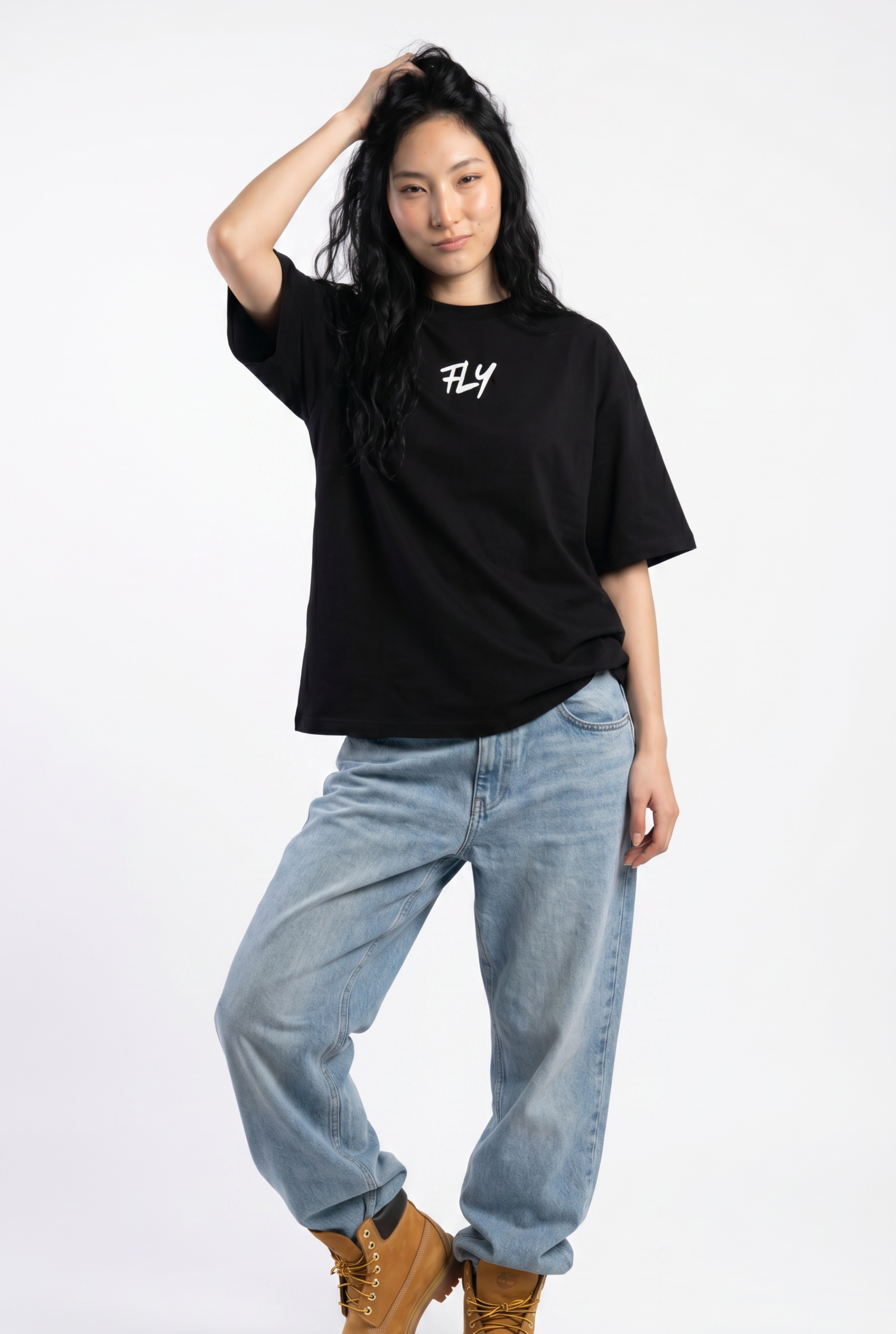Fly Black Unisex Oversize T-Shirt