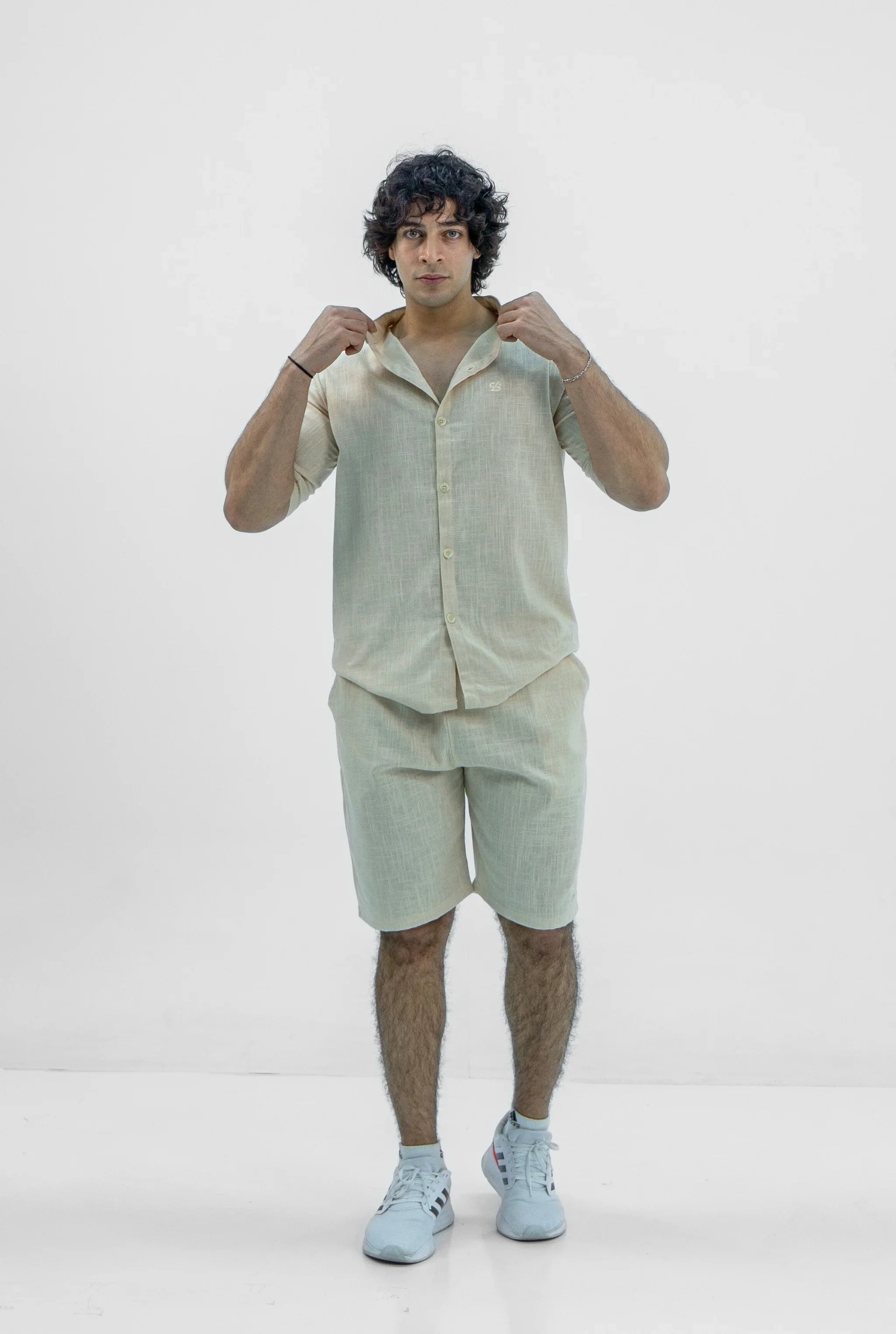 Men S25 Linen Shirt & Shorts Set
