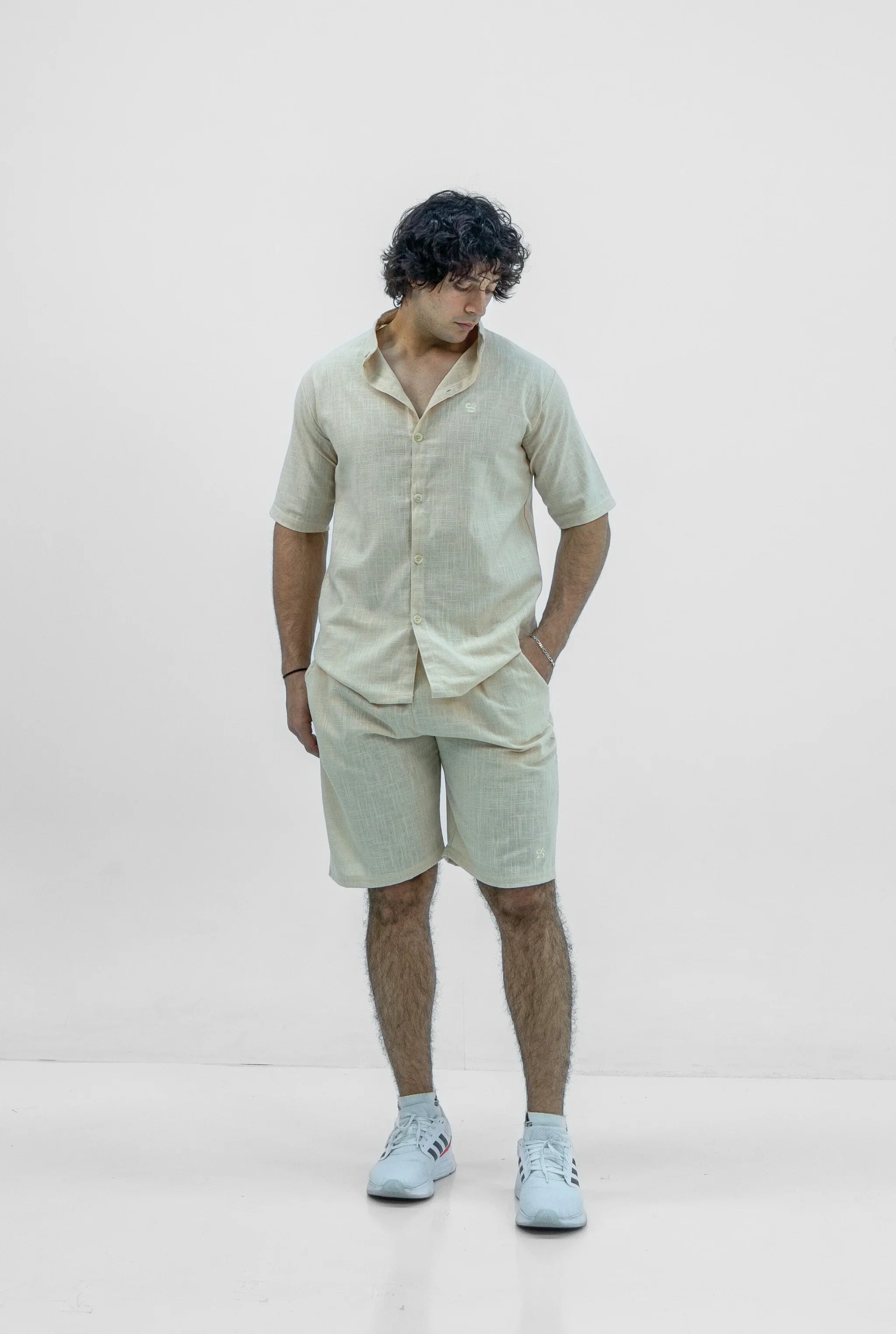 Men S25 Linen Shirt & Shorts Set
