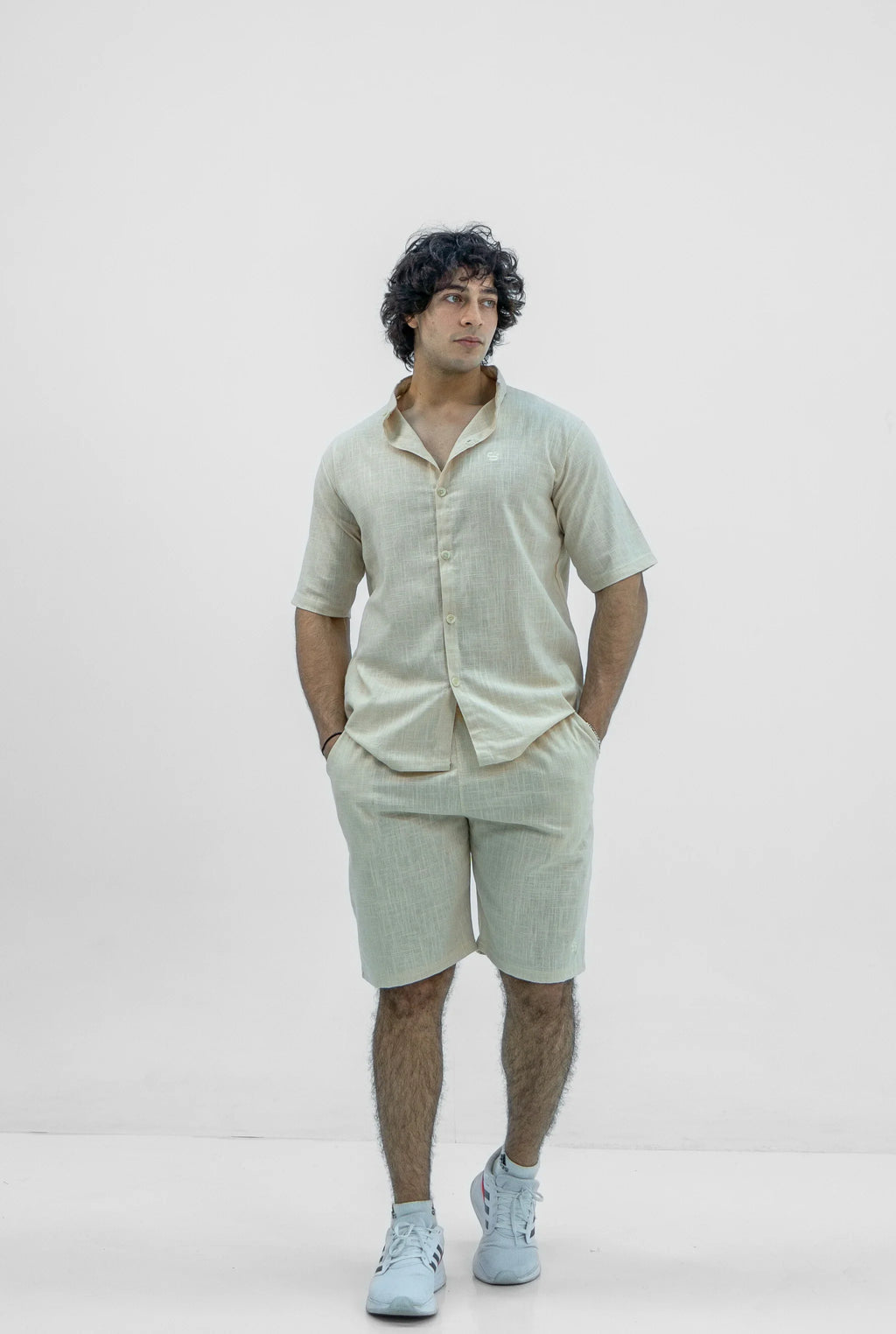 Men S25 Linen Shirt & Shorts Set