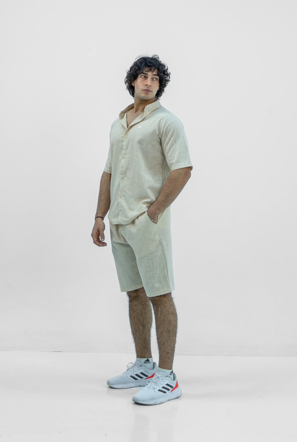 Men S25 Linen Shirt & Shorts Set