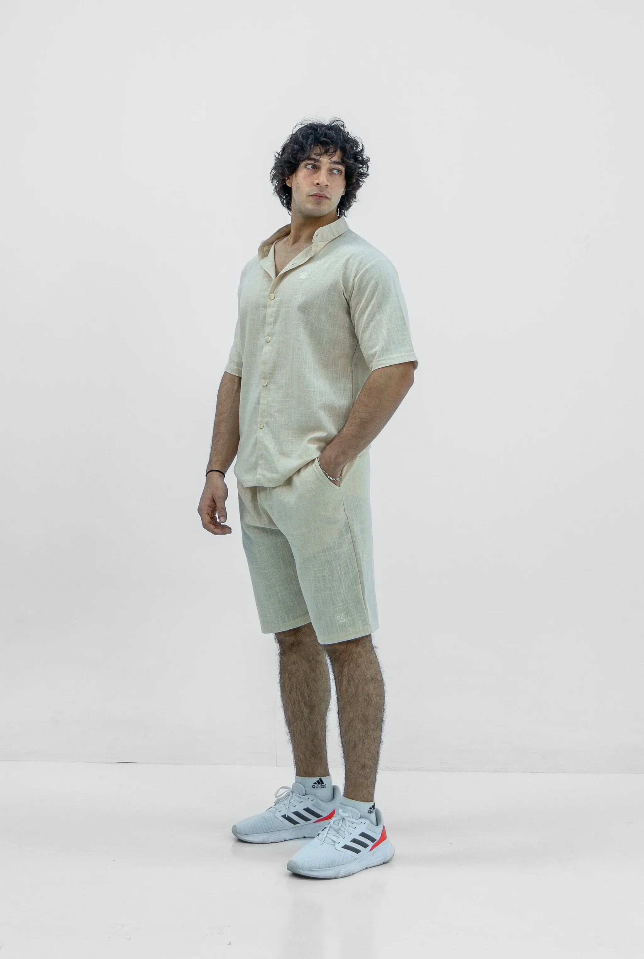 Men S25 Linen Shirt & Shorts Set