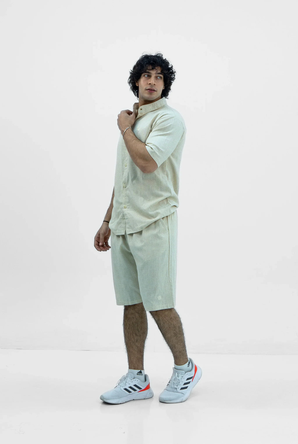 Men S25 Linen Shirt & Shorts Set