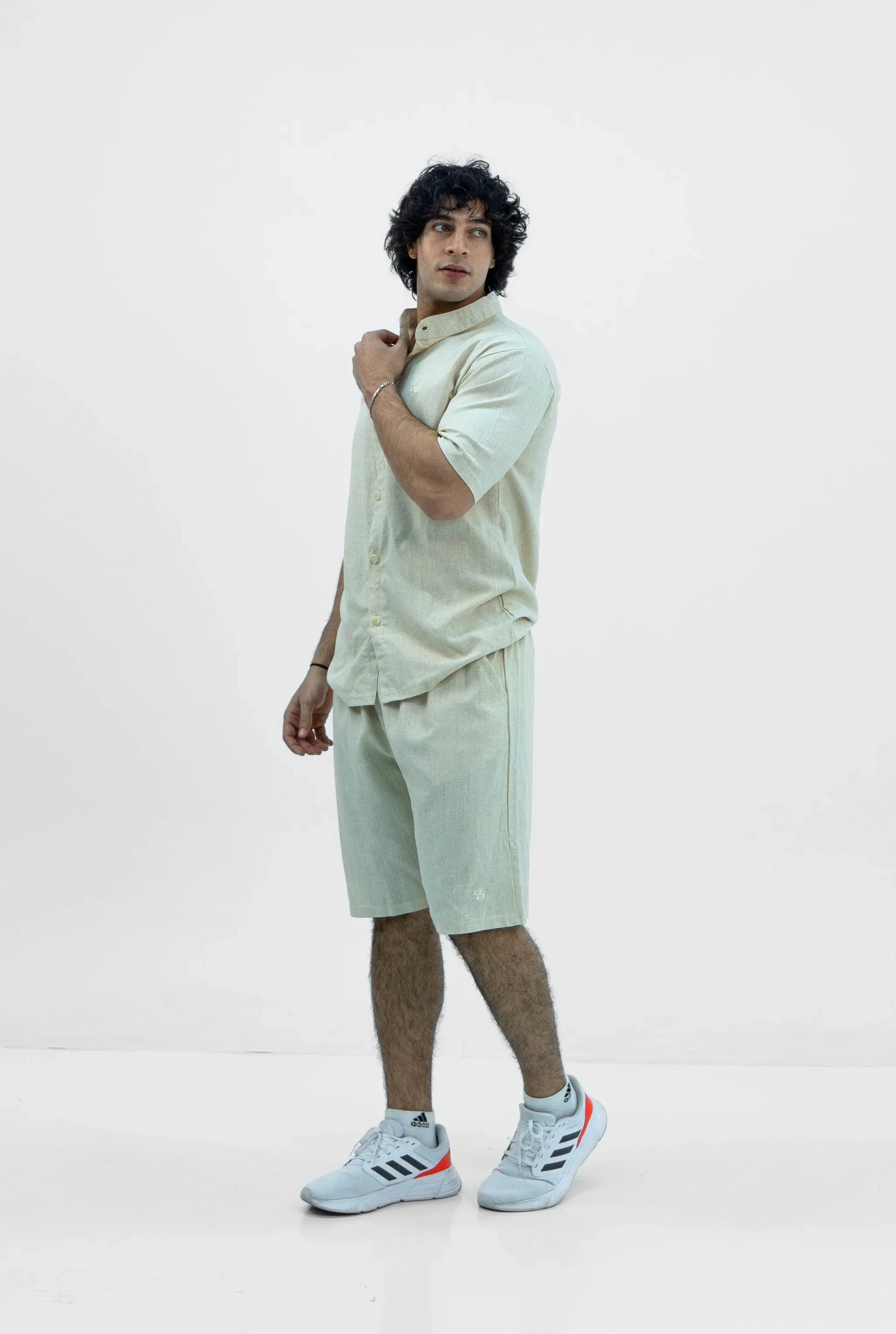 Men S25 Linen Shirt & Shorts Set