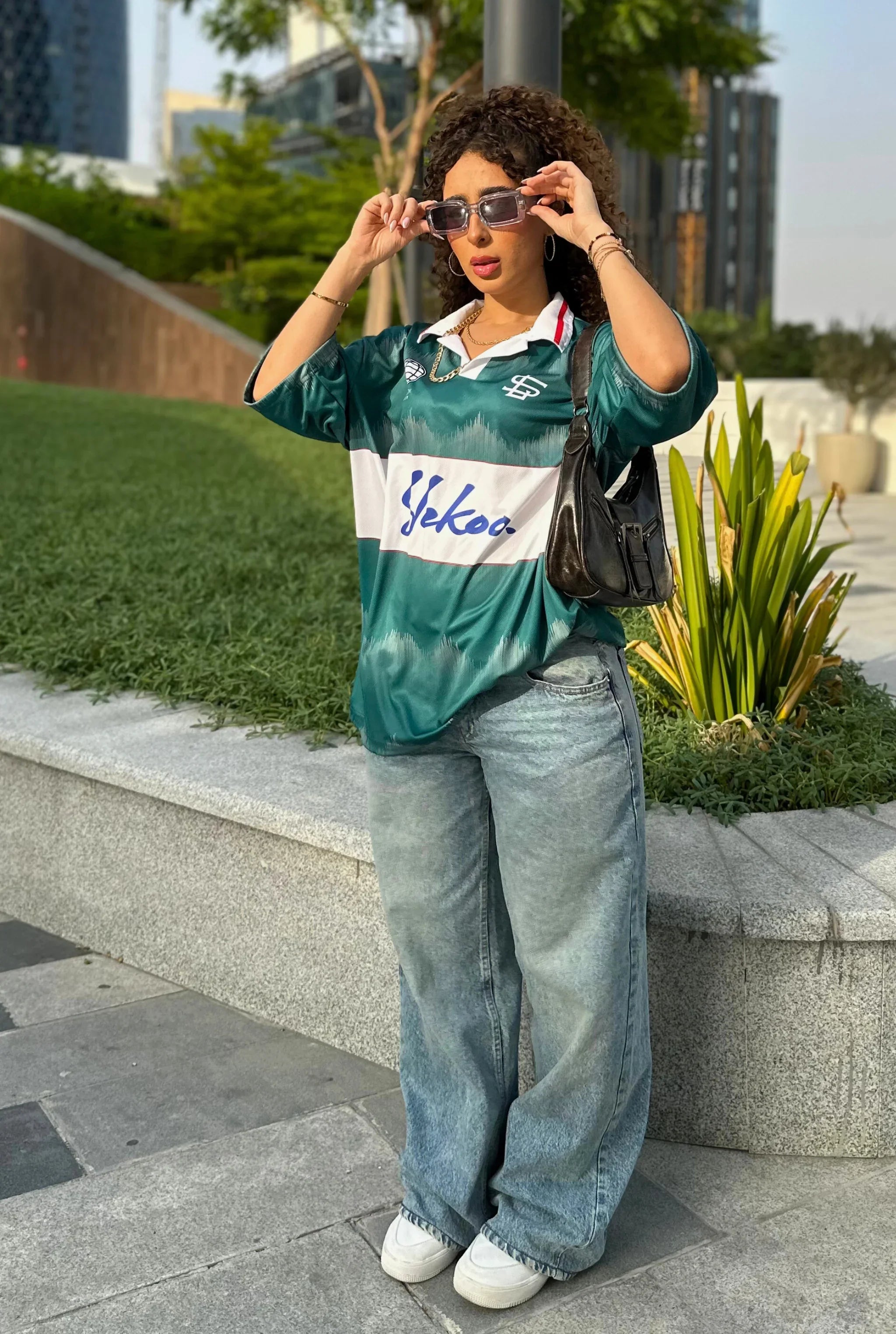 Unisex Slekoo Club Polo Oversize Jersey Teal Edition