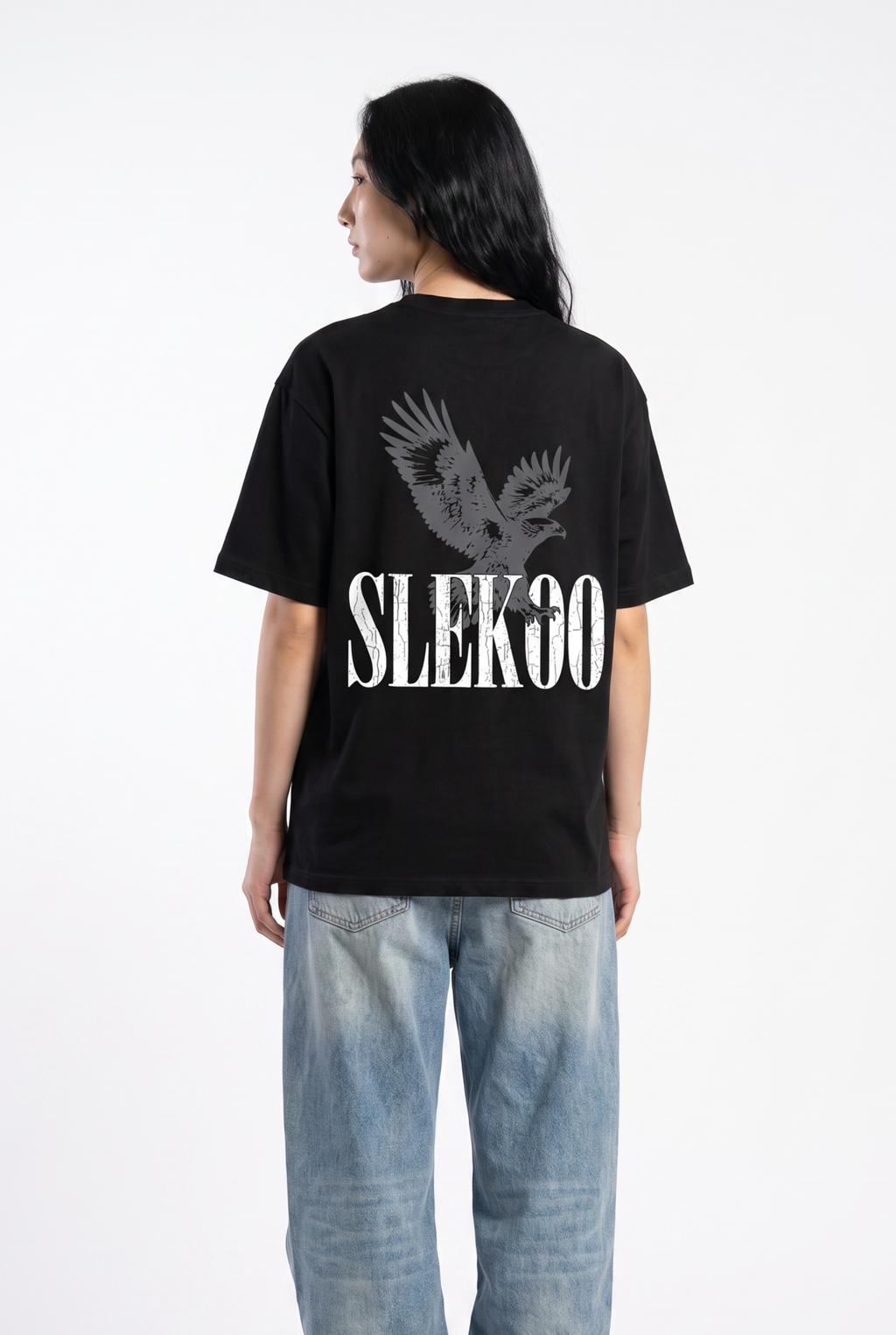 Eagle Black Unisex Oversize T-Shirt