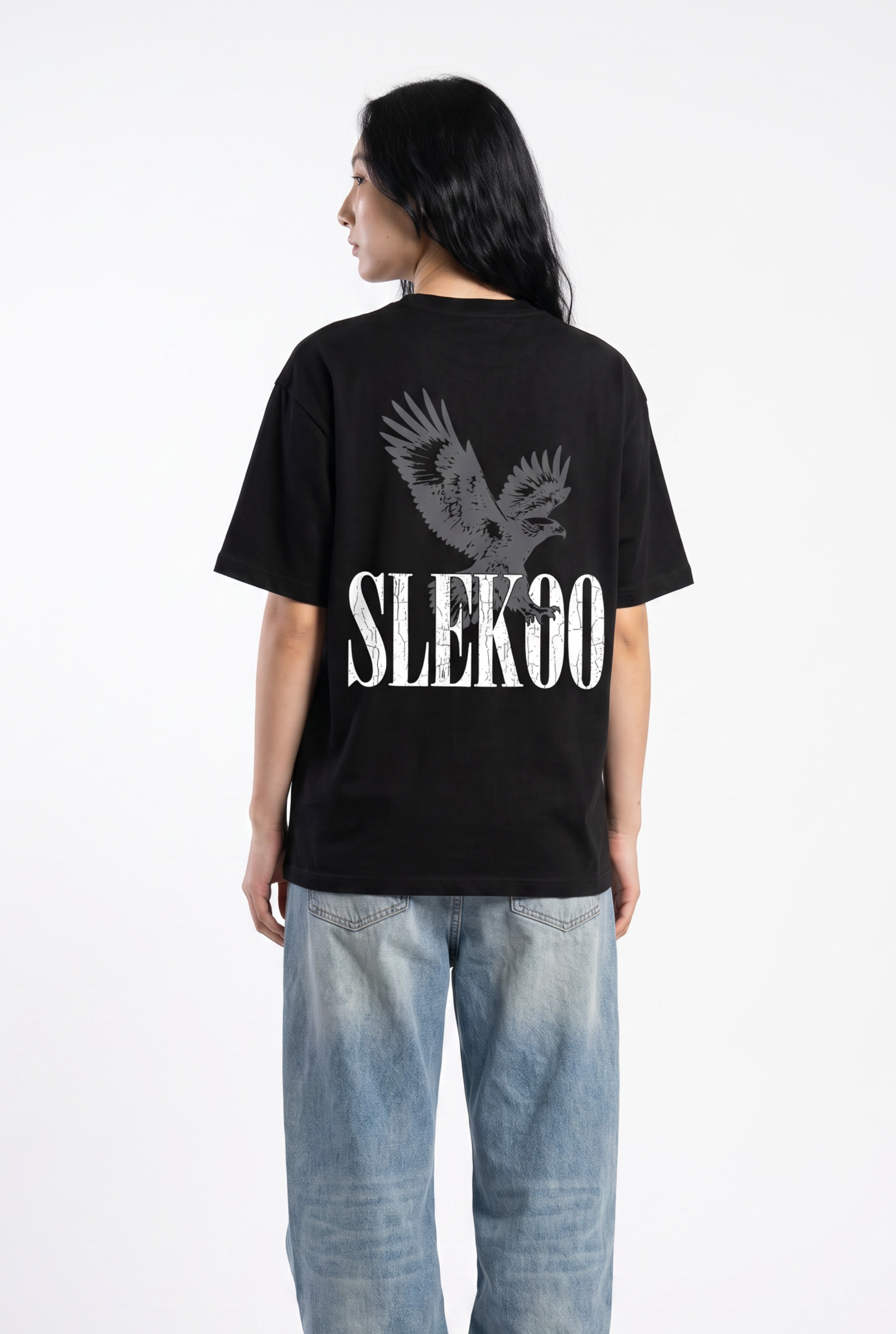 Eagle Black Unisex Oversize T-Shirt