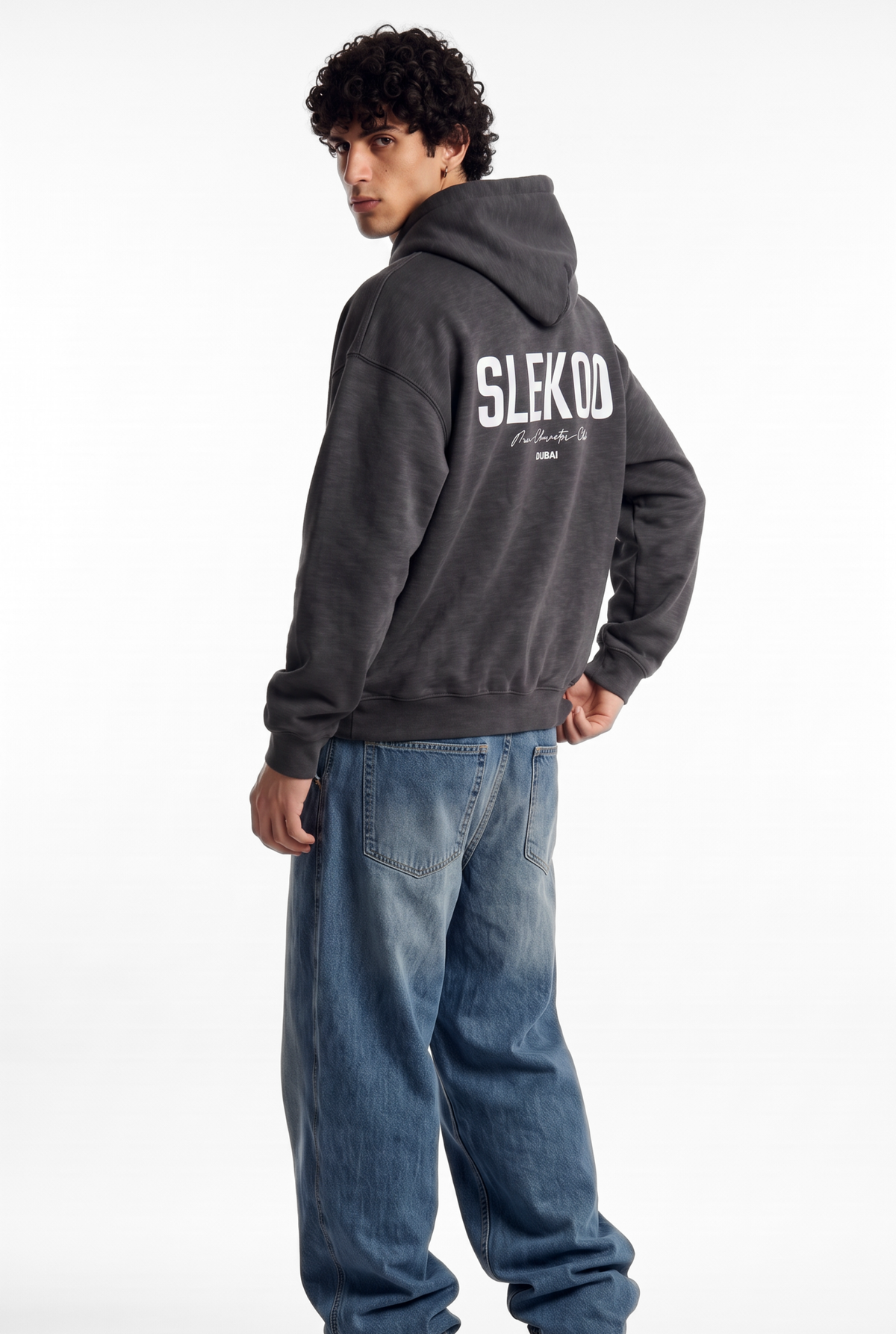 Unisex Stone Grey Oversize Slekoo Hoodie