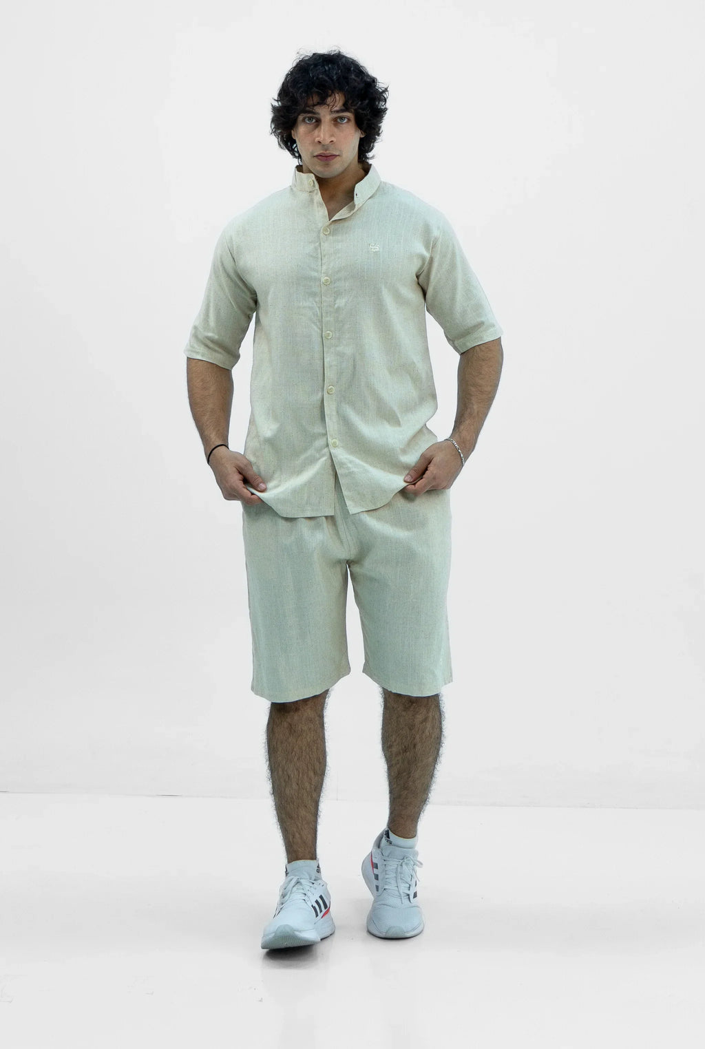 Men S25 Linen Shirt & Shorts Set