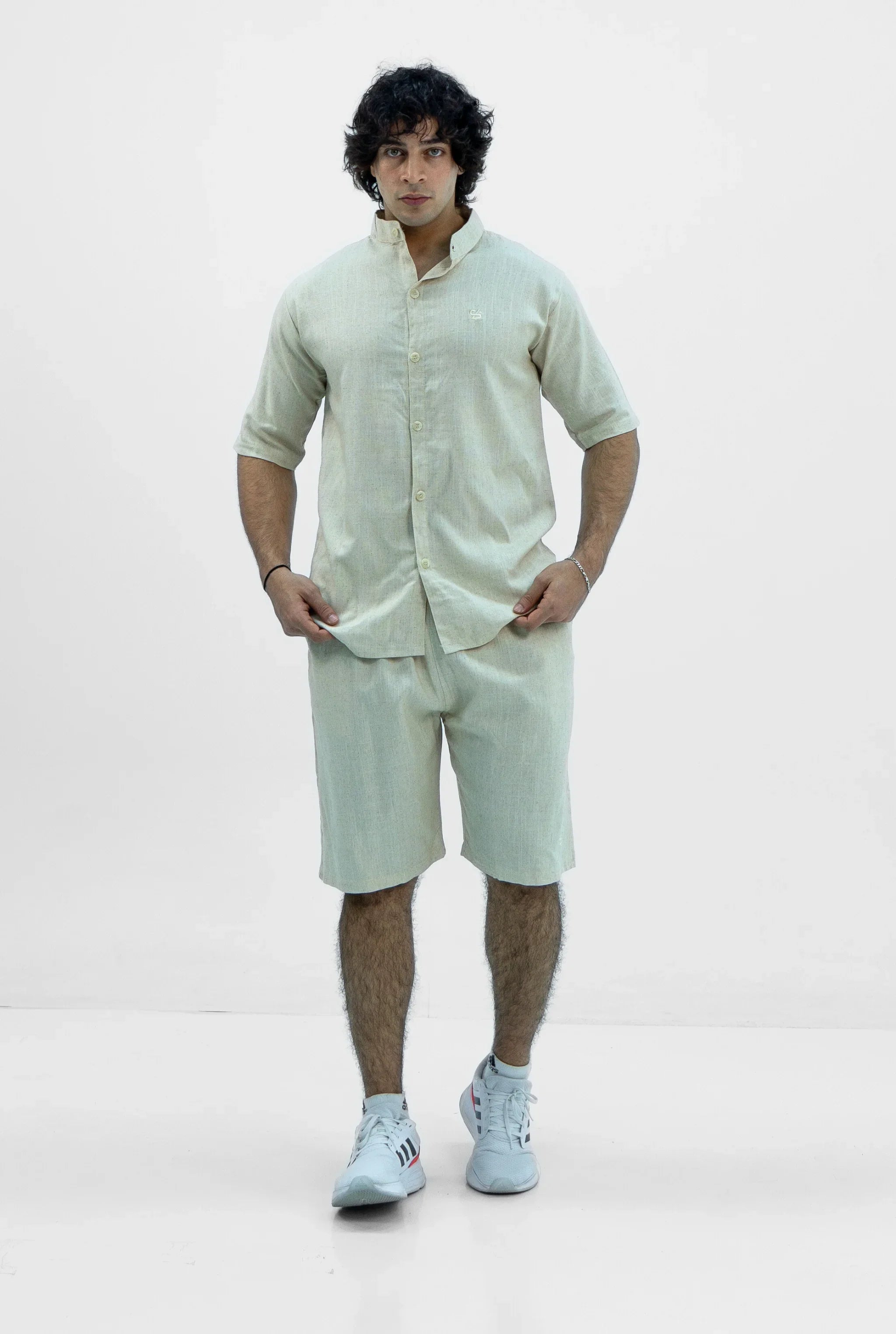 Men S25 Linen Shirt & Shorts Set