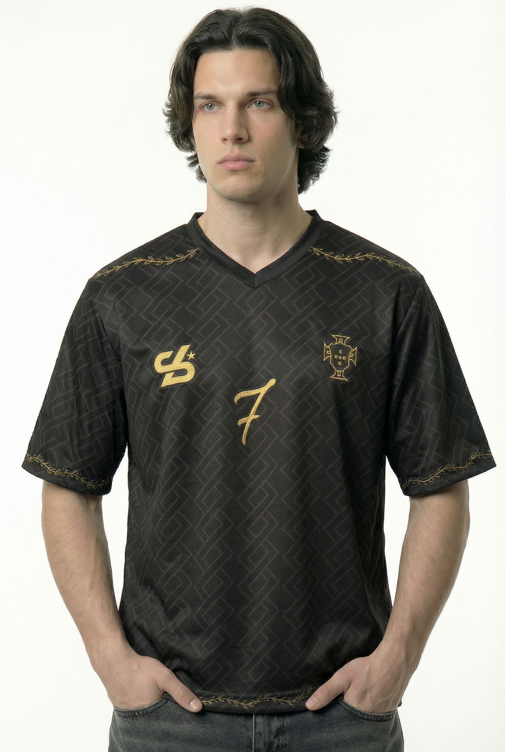 Black Edition Portugal Inspired Oversize Jersey