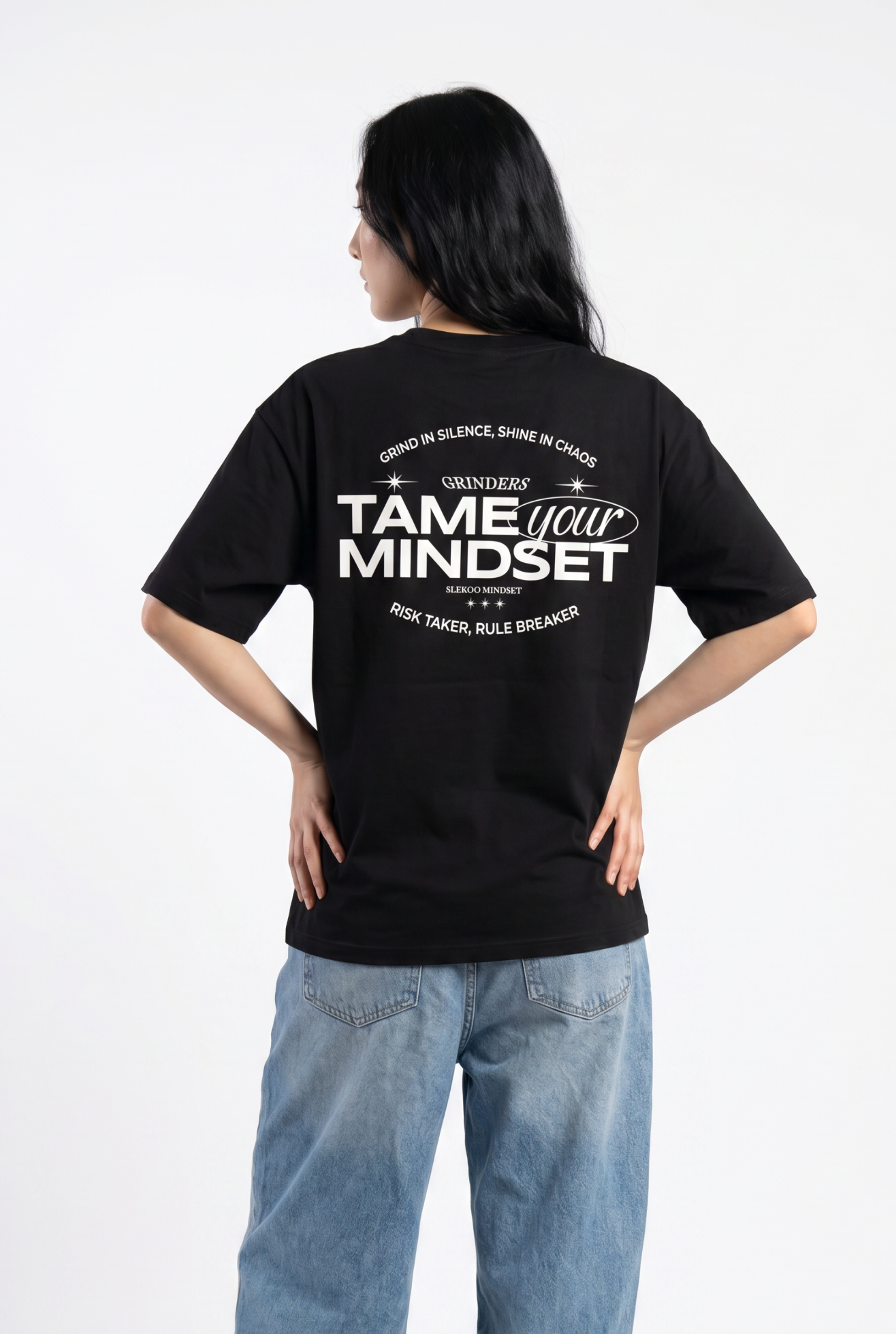 Grinders Black Unisex Oversize T-Shirt