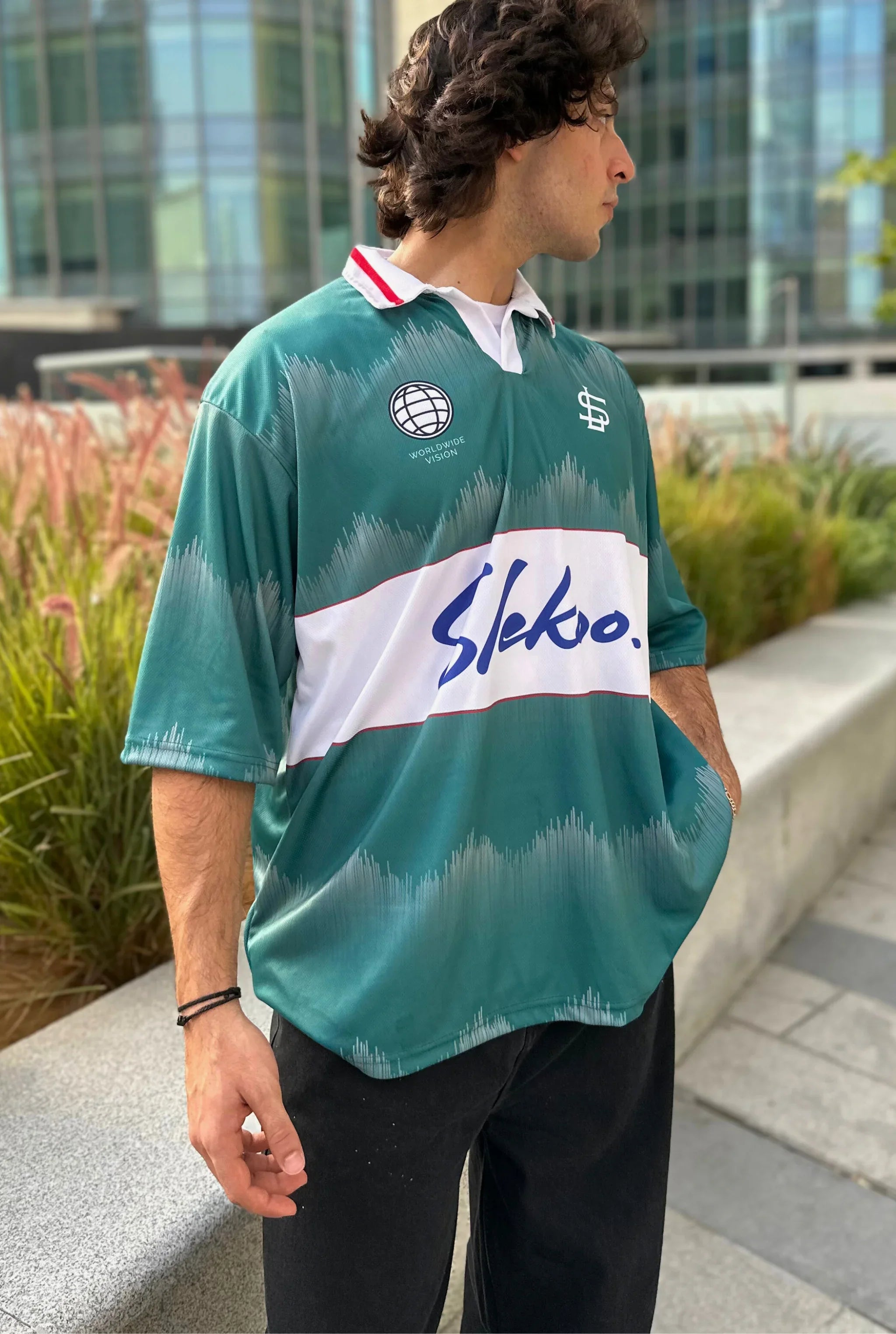 Unisex Slekoo Club Polo Oversize Jersey Teal Edition