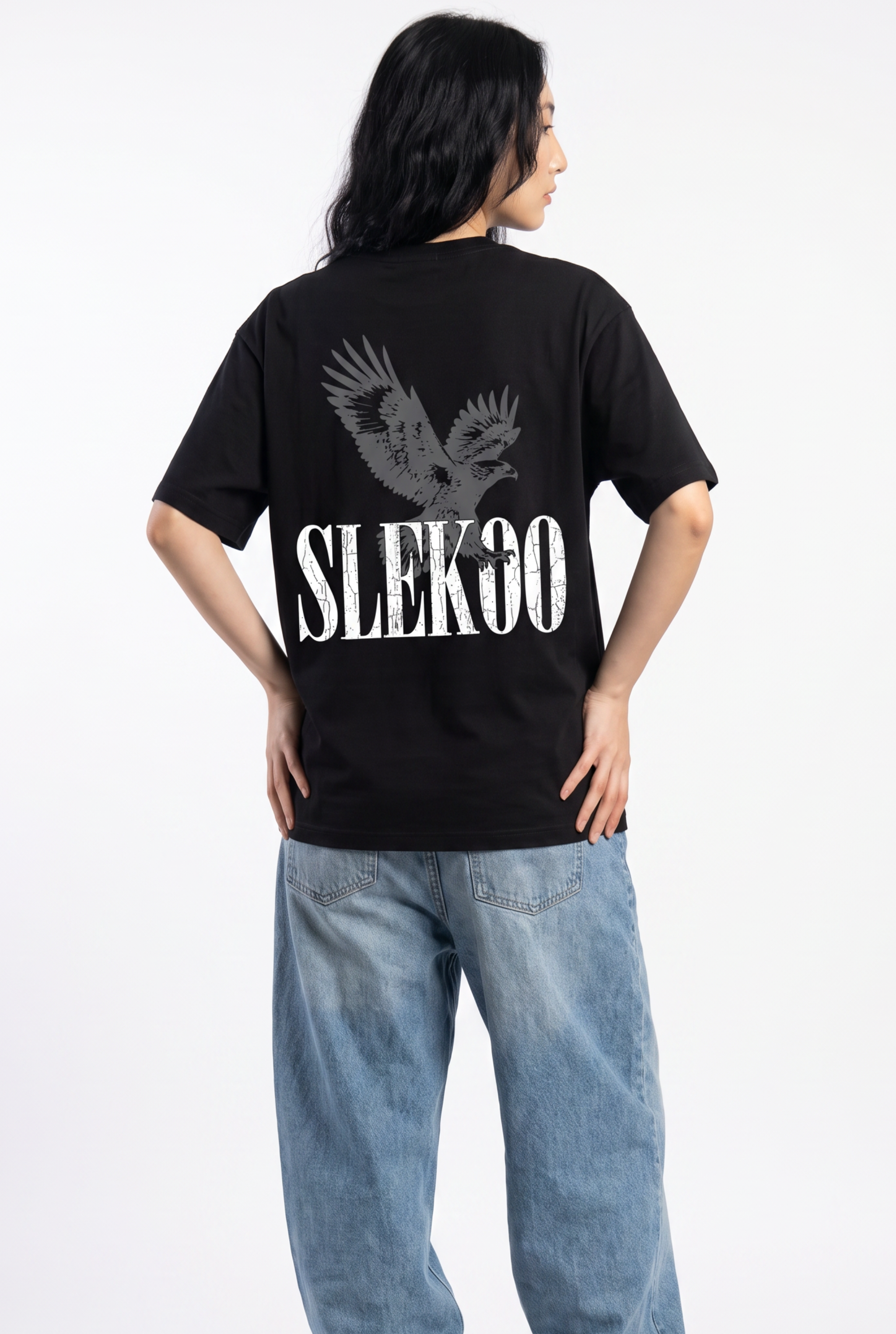 Eagle Black Unisex Oversize T-Shirt