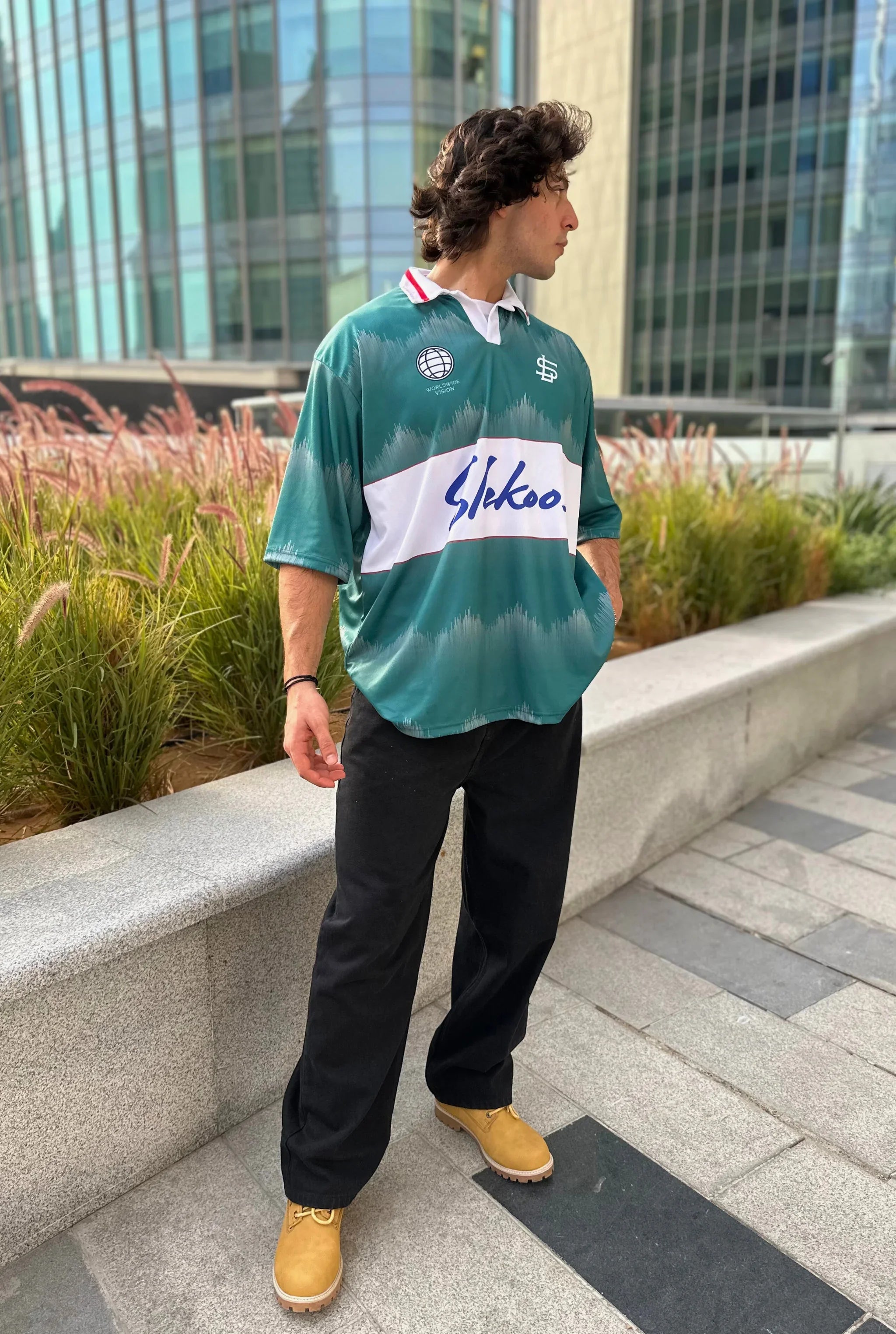 Unisex Slekoo Club Polo Oversize Jersey Teal Edition