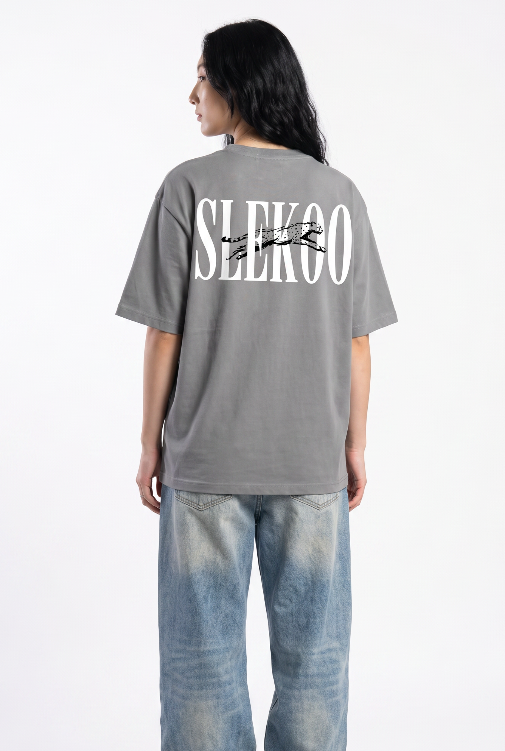 Cheetah Silver Unisex Oversize T-Shirt