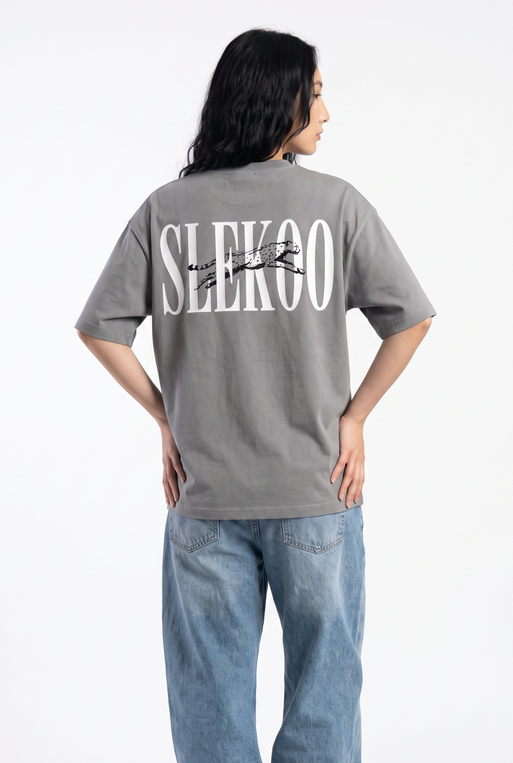Cheetah Silver Unisex Oversize T-Shirt