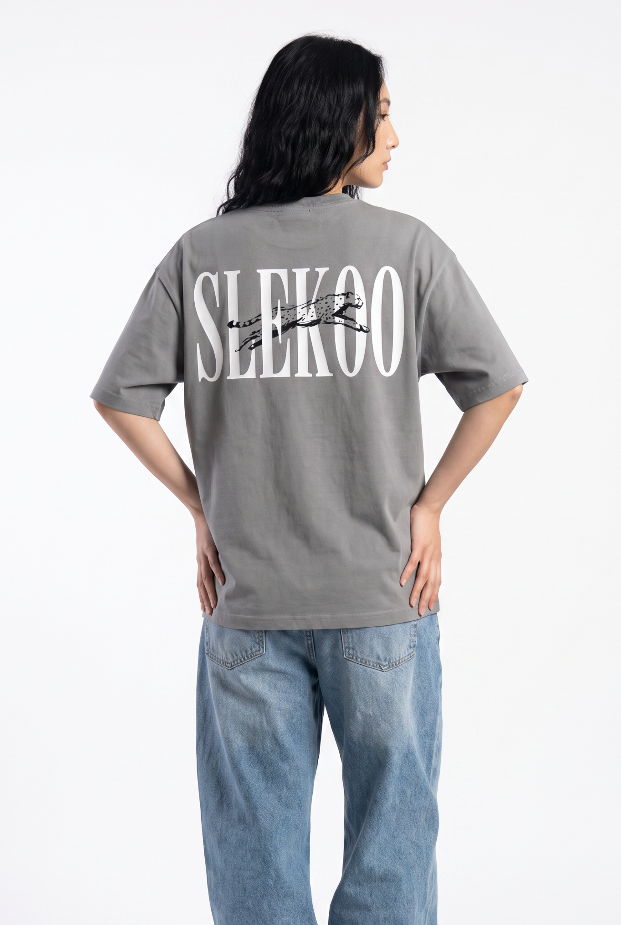 Cheetah Silver Unisex Oversize T-Shirt