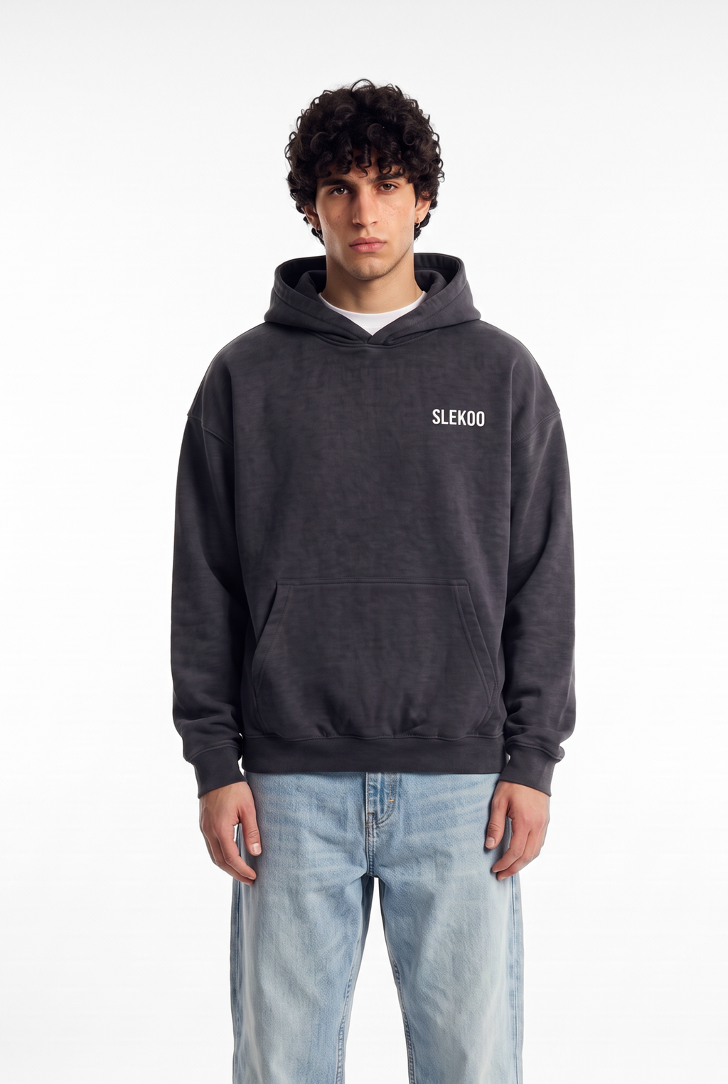 Unisex Stone Grey Oversize Slekoo Hoodie