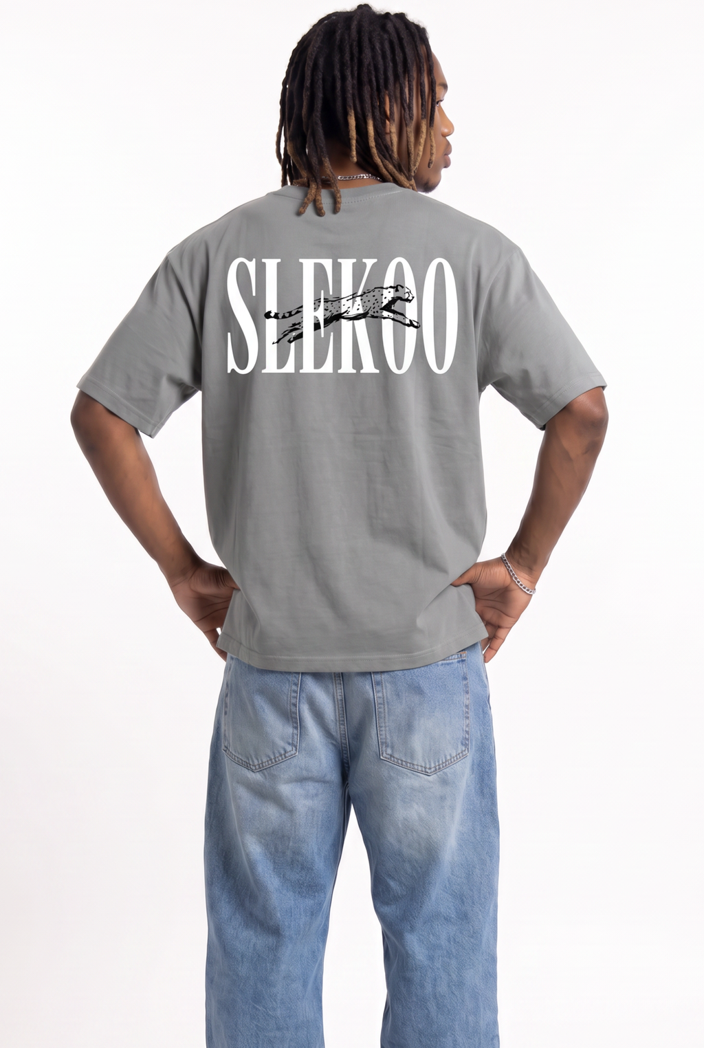 Cheetah Silver Unisex Oversize T-Shirt