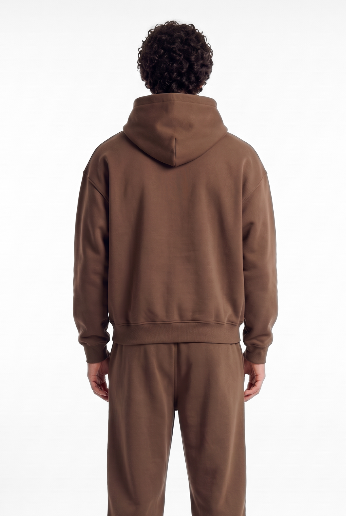 Basics Unisex Brown Tracksuit Oversize Hoodie & Closed Bottom Sweatpants