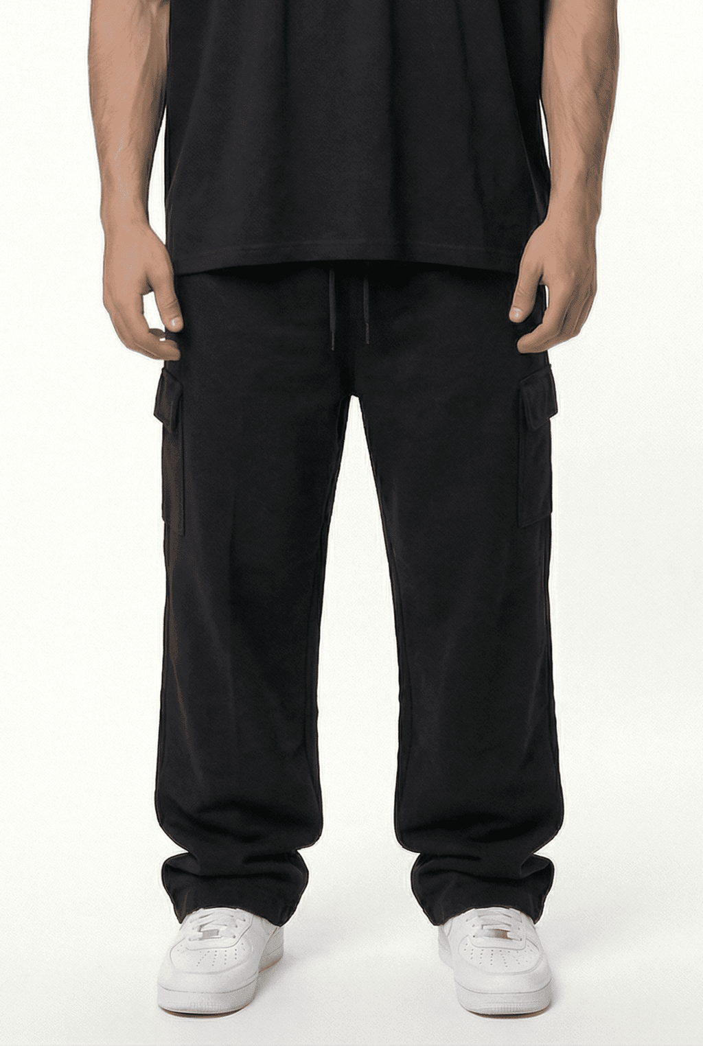 Basic Baggy Cargo Terry Pants