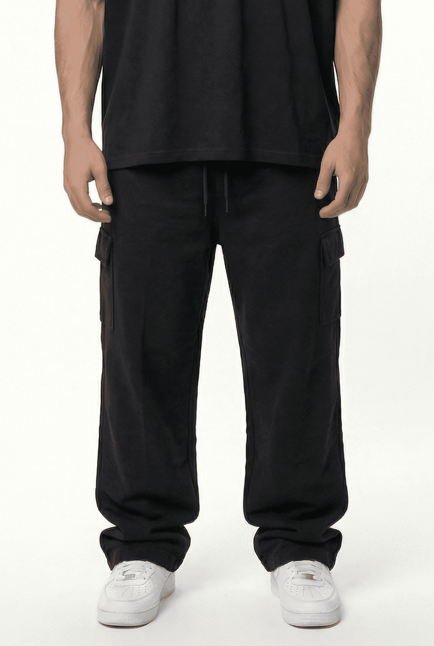 Basic Baggy Cargo Terry Pants