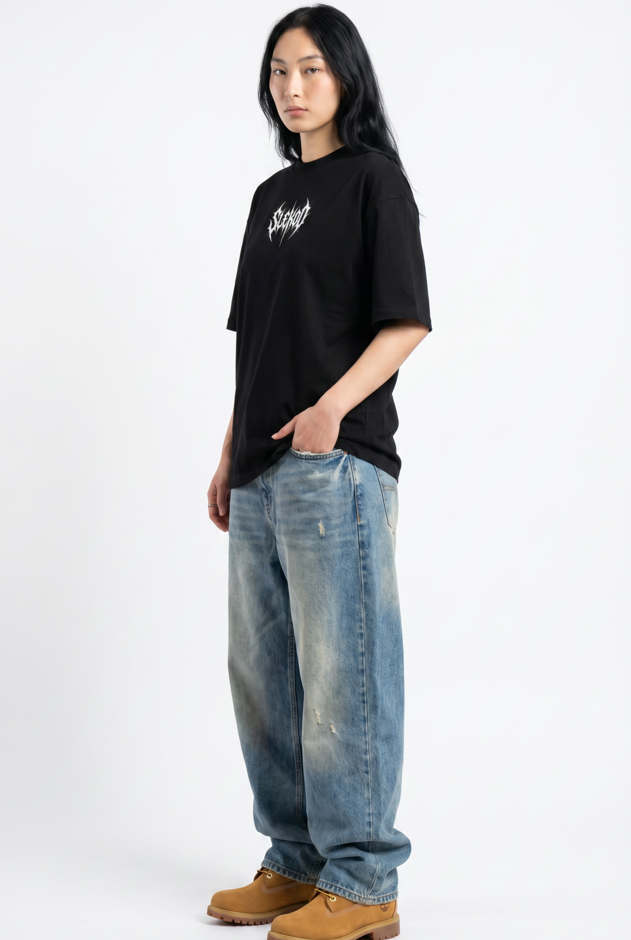 Metallic Black Unisex Oversize T-Shirt