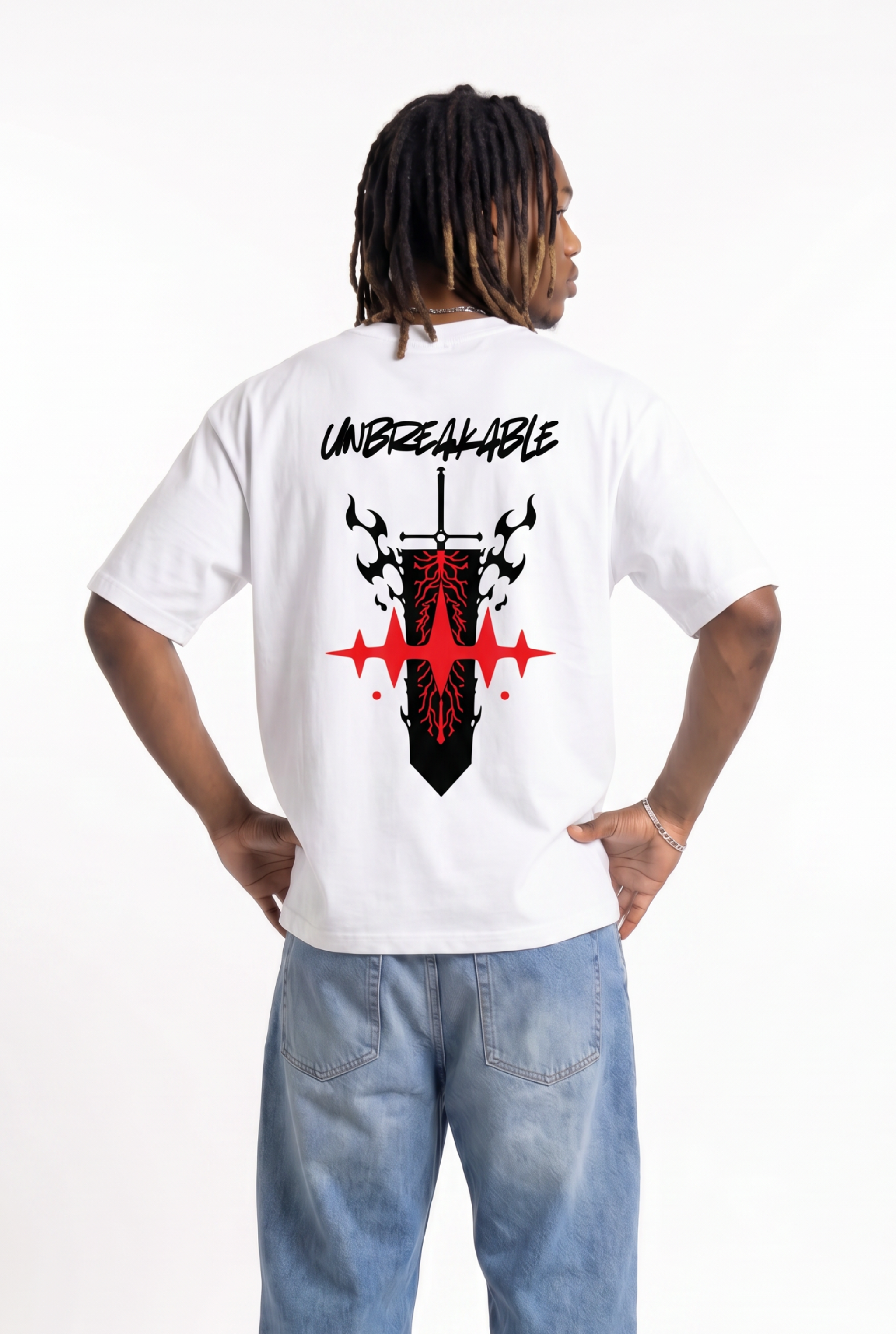Unbreakable White Unisex Oversize T-Shirt