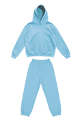 Basics Unisex Baby Blue Tracksuit Oversize Hoodie & Closed Bottom Sweatpants