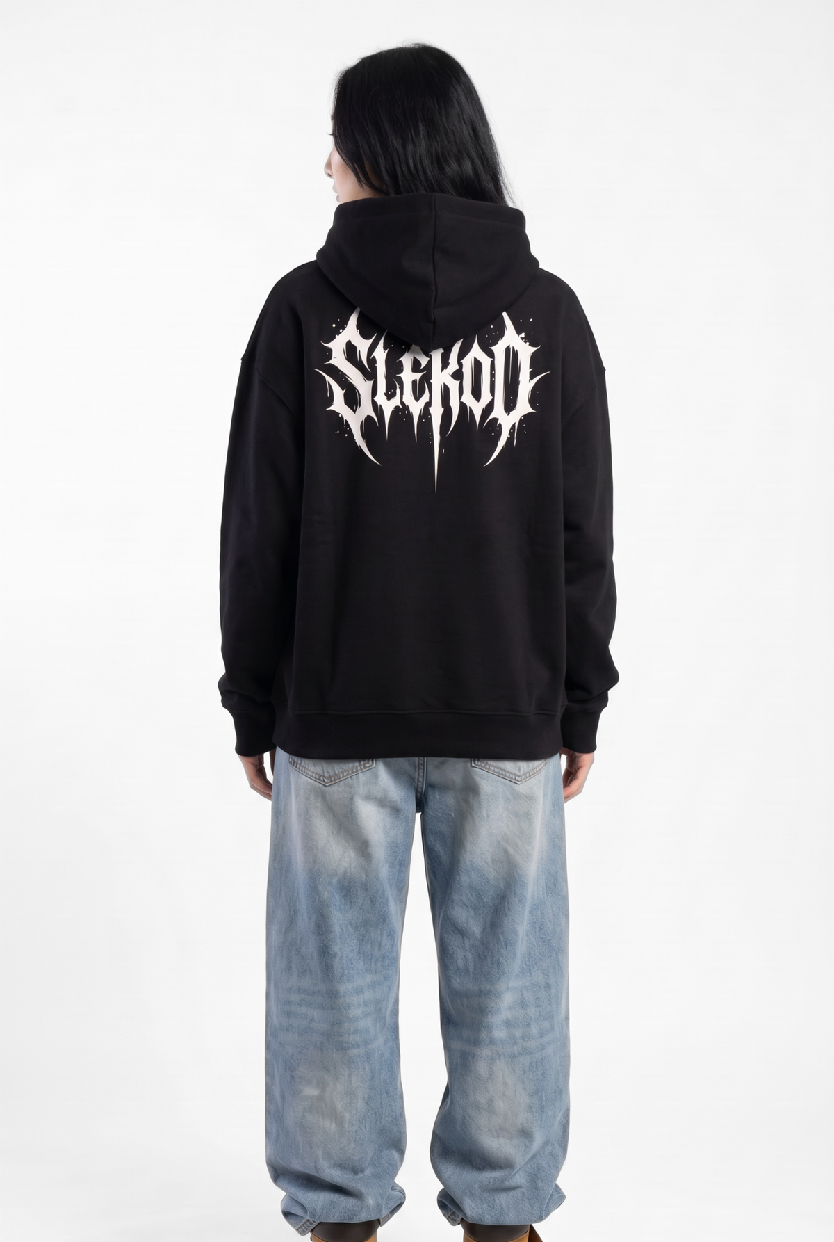 Metallic Black Unisex Oversize Hoodie