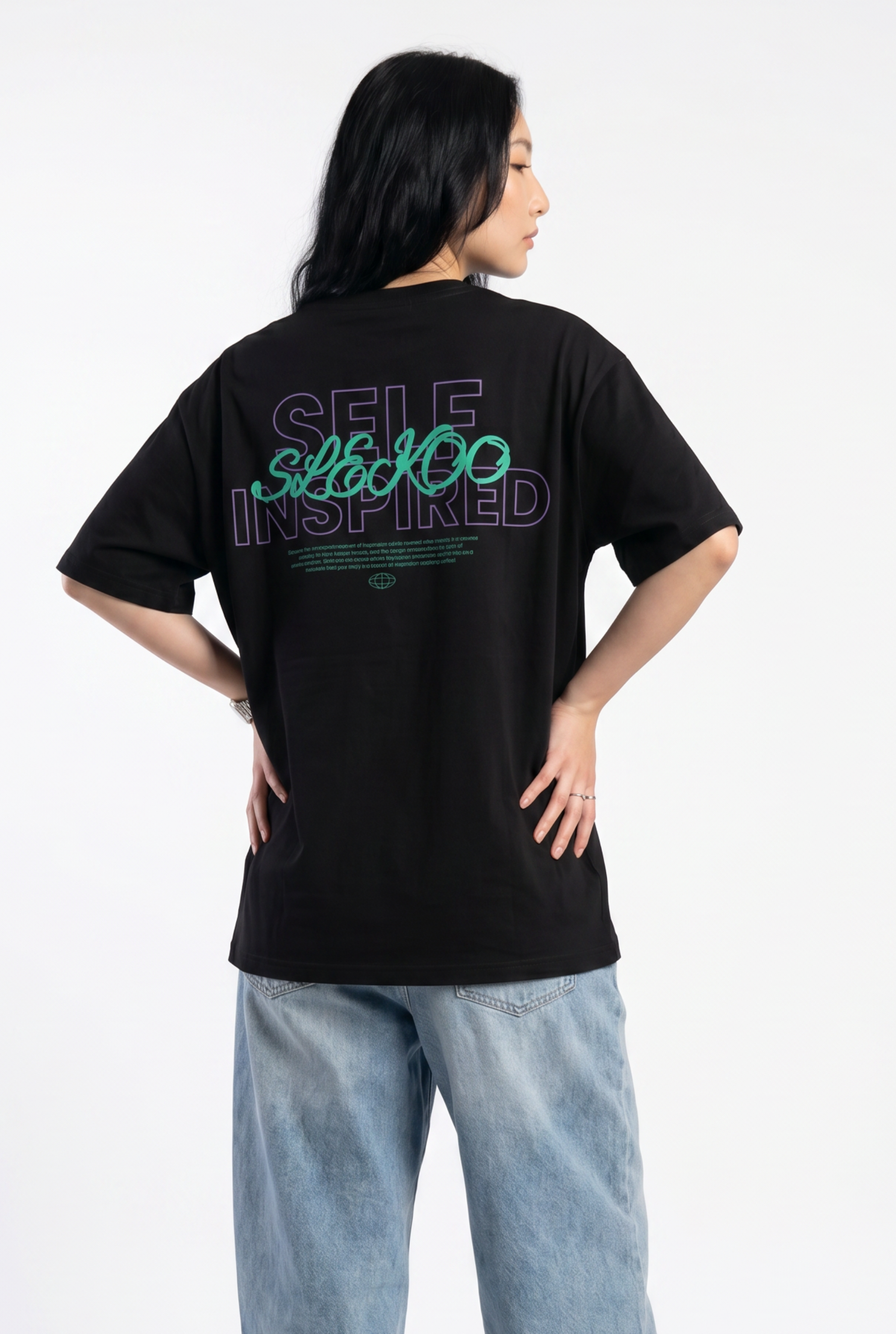 Self-Inspired Black Unisex Oversize T-Shirt