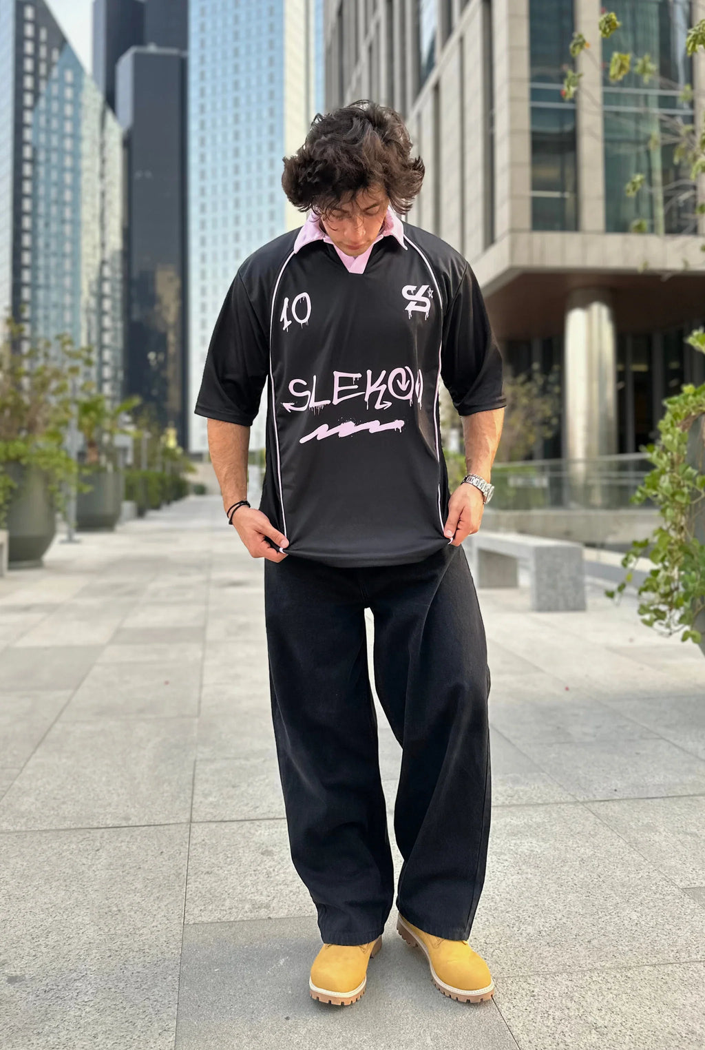 Unisex All-Stars Graffiti Polo Oversize Jersey Black Edition