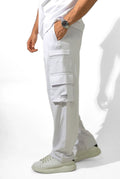 Unisex White Cargo Baggy Pants