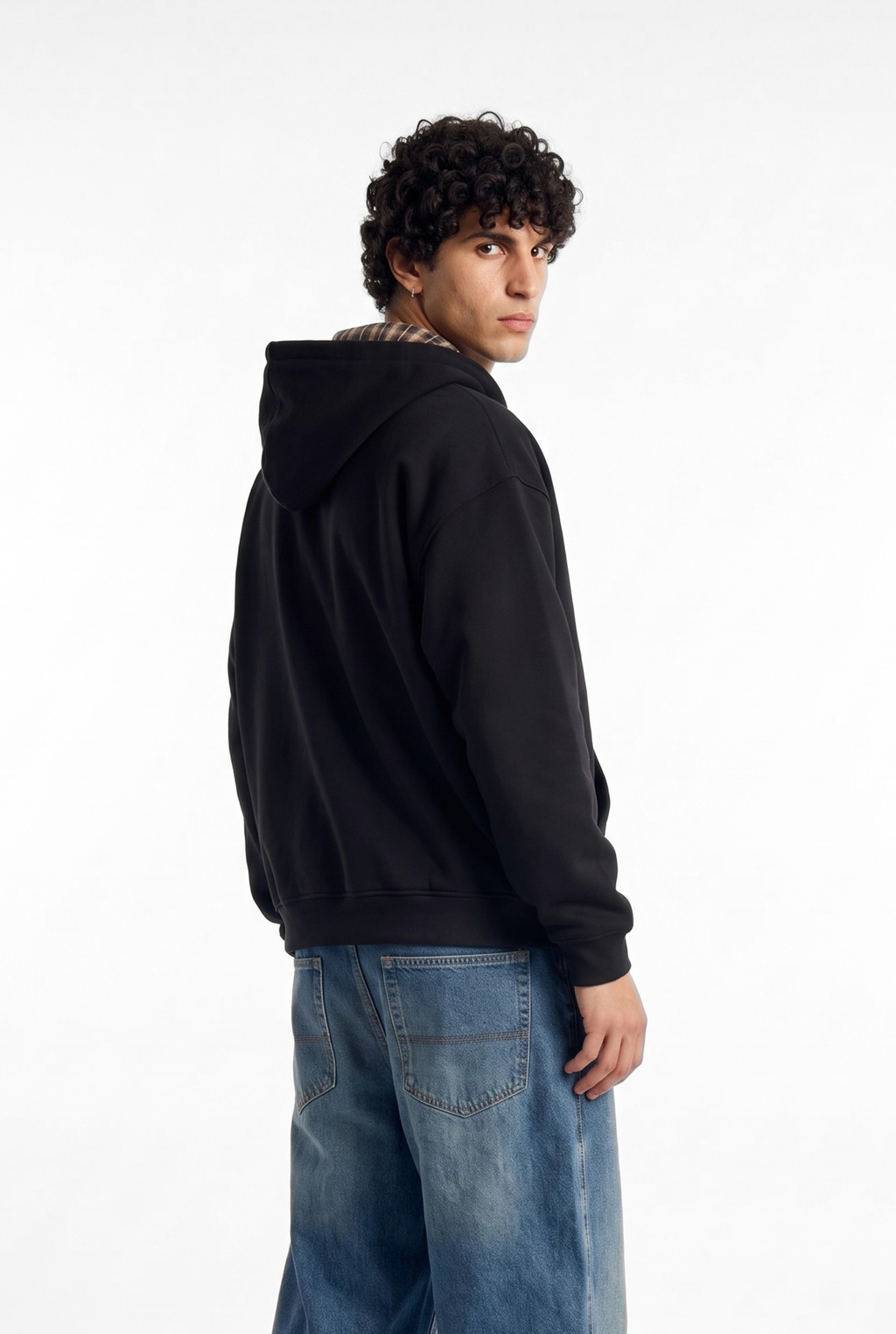 Unisex Reversible Oversize Zipper Hoodie Black Edition