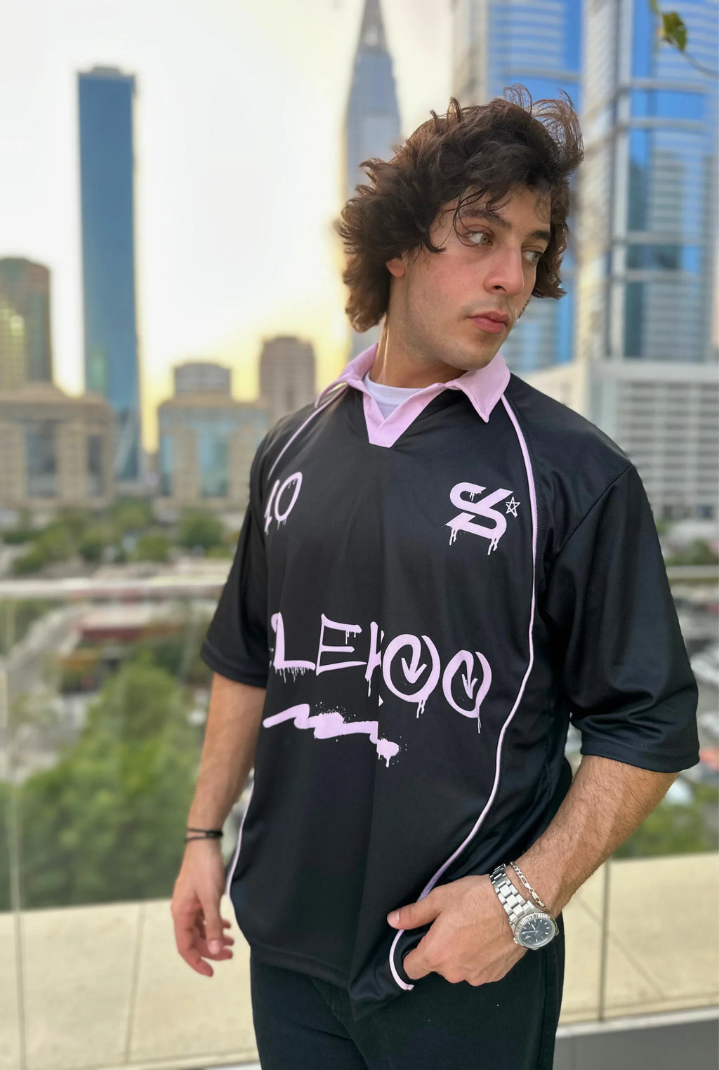 Unisex All-Stars Graffiti Polo Oversize Jersey Black Edition