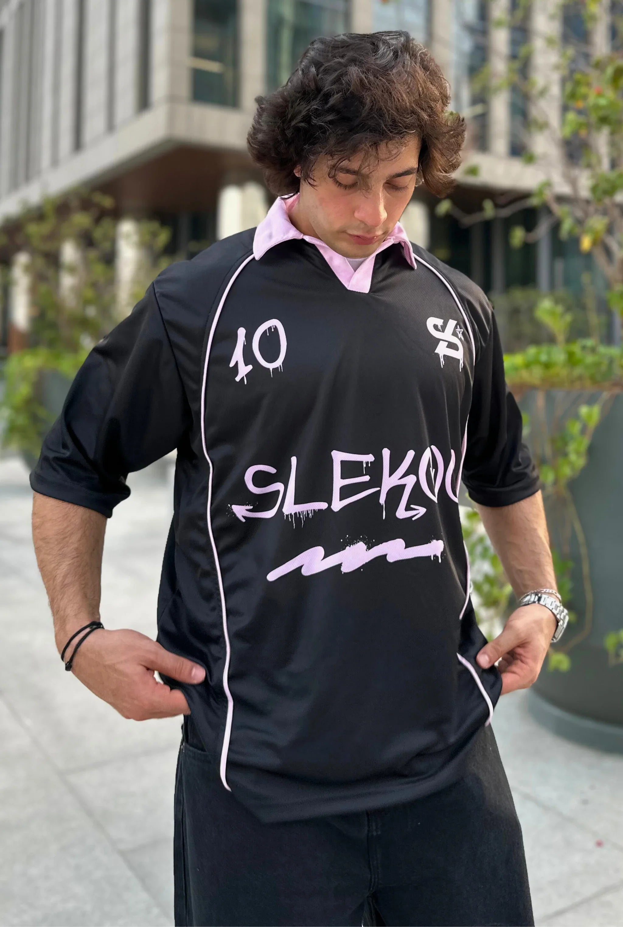 Unisex All-Stars Graffiti Polo Oversize Jersey Black Edition