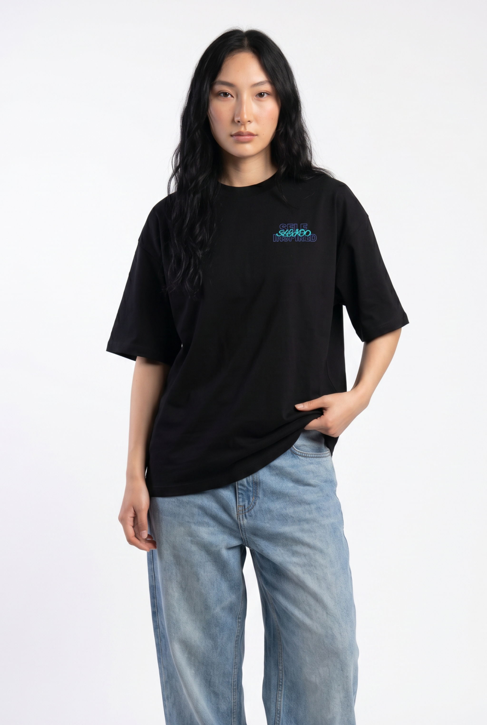 Self-Inspired Black Unisex Oversize T-Shirt