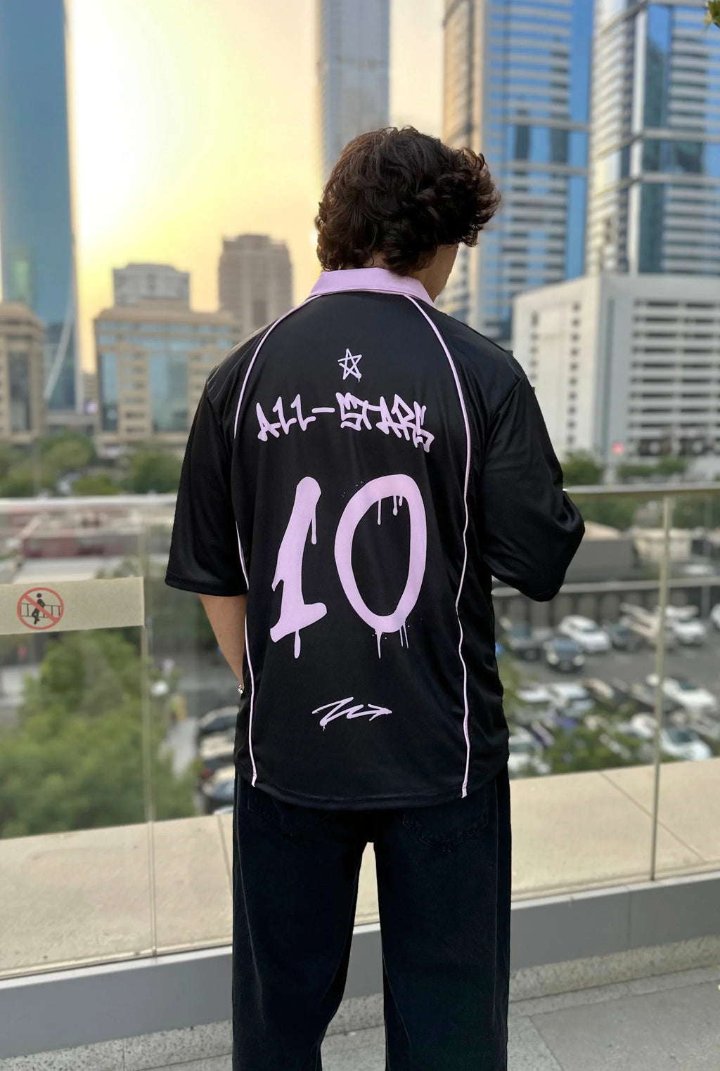 Unisex All-Stars Graffiti Polo Oversize Jersey Black Edition