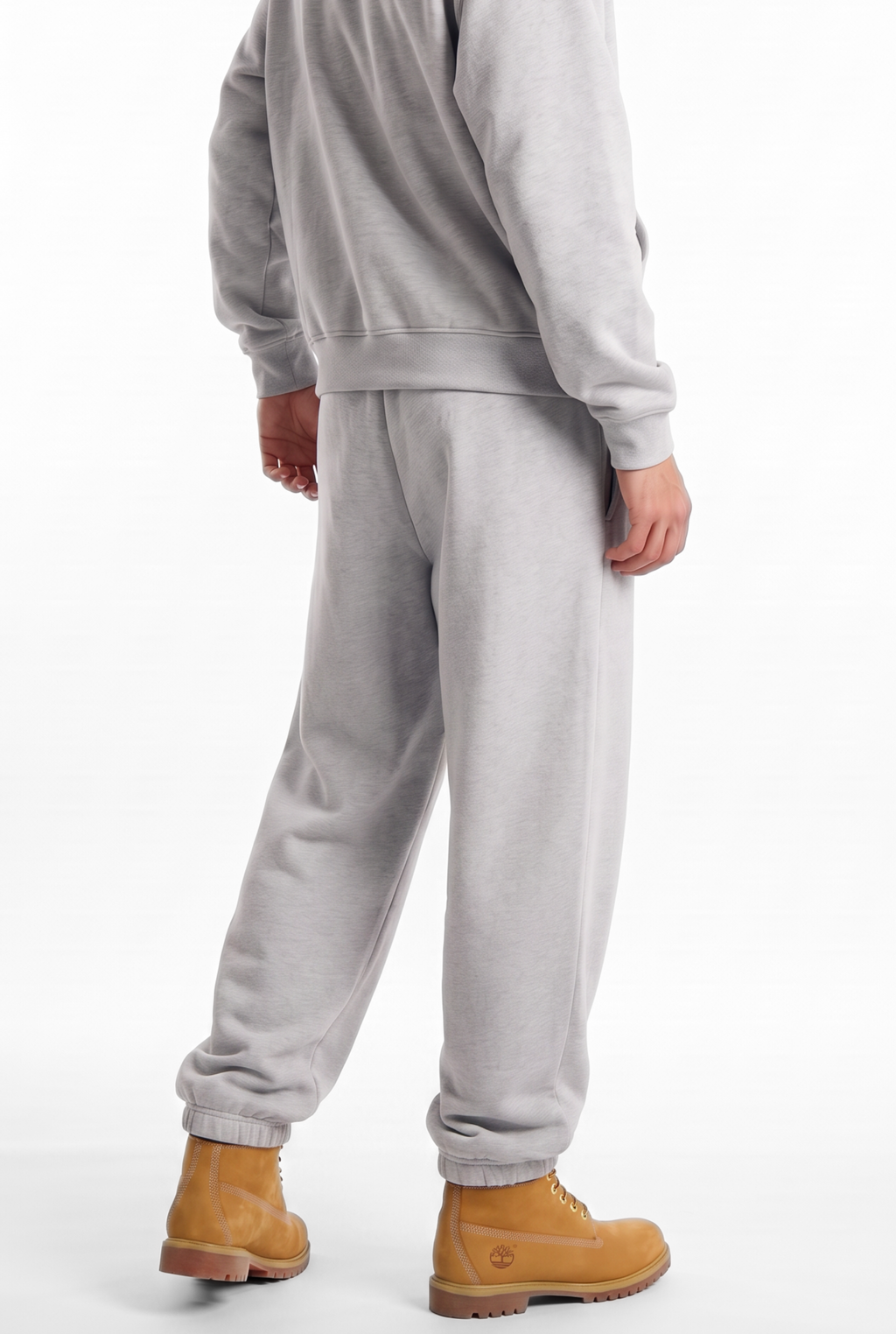 Basics Unisex Mesh Grey Tracksuit Oversize Hoodie & Closed Bottom Sweatpants