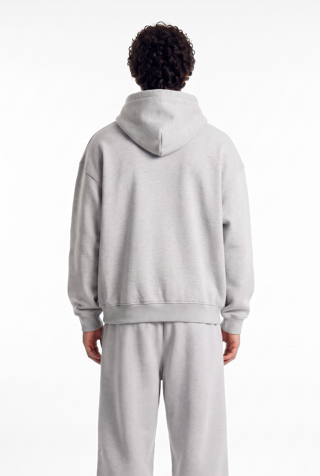 Basics Unisex Mesh Grey Tracksuit Oversize Hoodie & Baggy Sweatpants